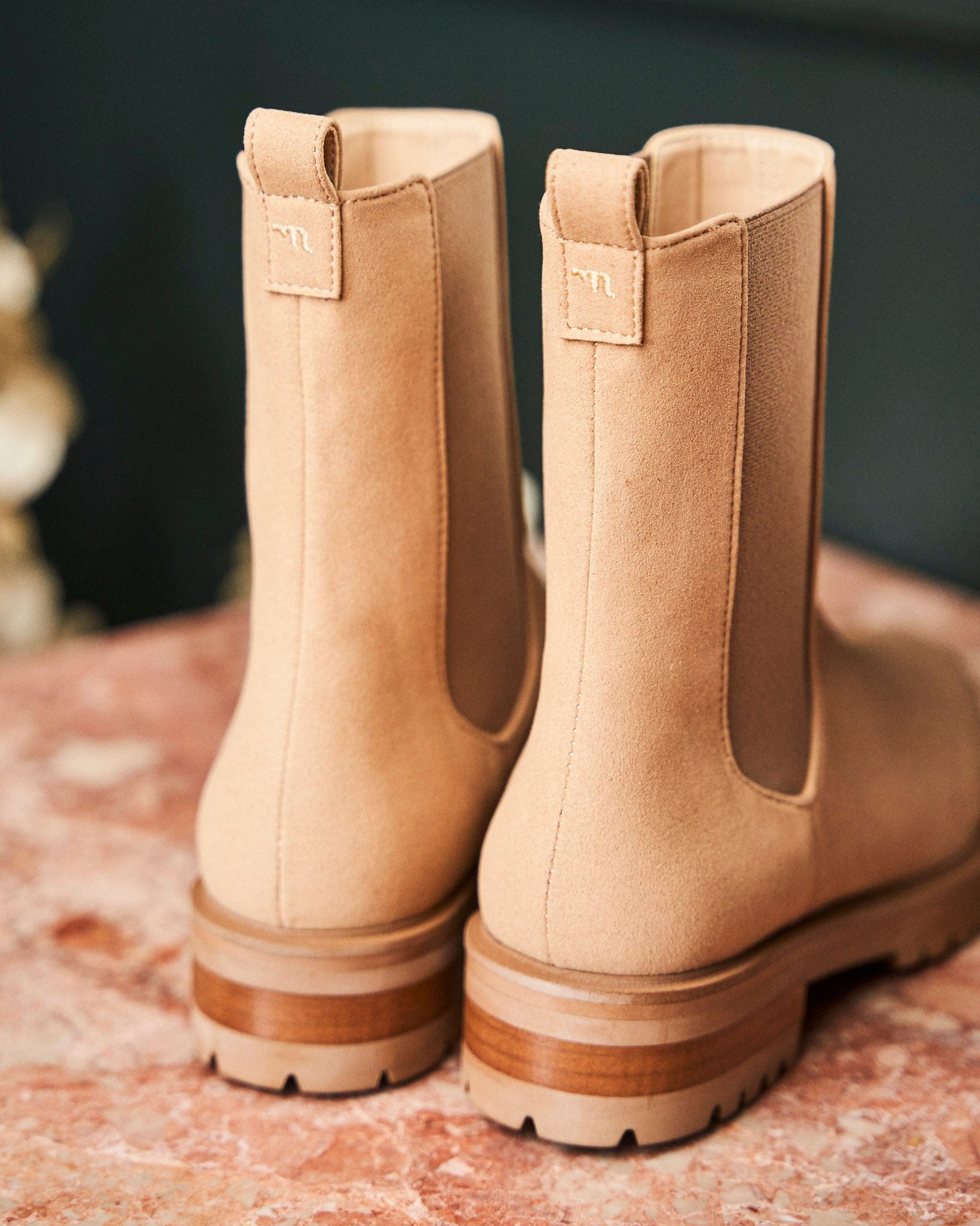 Chelsea Vegan Recycled Grain Suede Boots for Women - Comfortable Eco-Friendly Ankle Boots in Latte Brown | Perfect for Fall, Winter & Casual Outfits