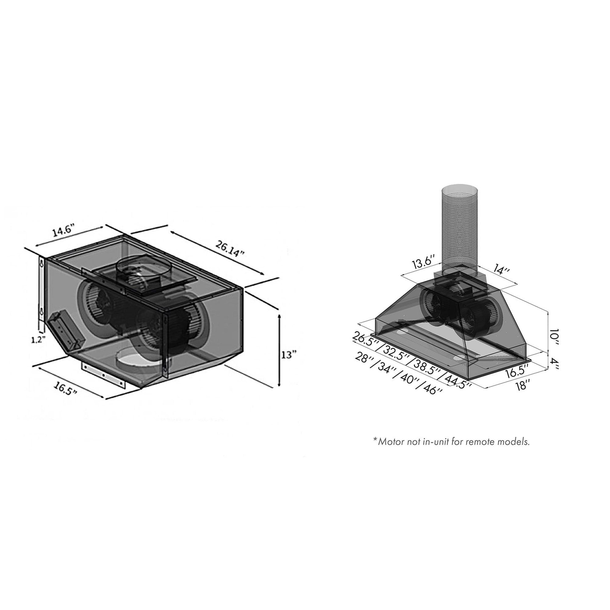 ZLINE 698 RD 700 CFM Stainless Steel Ducted Range Hood Insert with Remote Blower - Perfect for Modern Kitchens & Professional Cooking