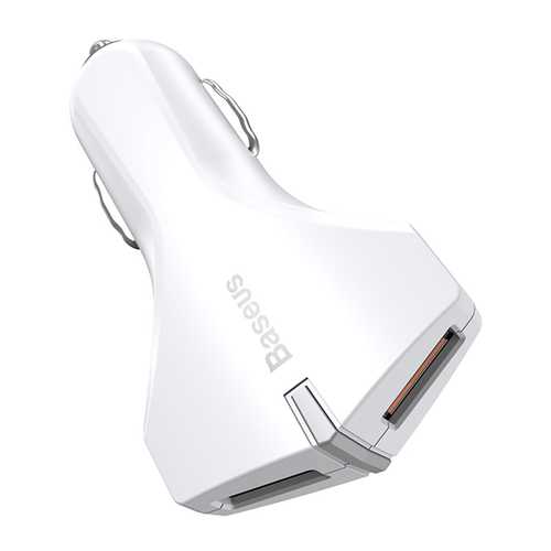 Baseus QC3.0 3A Dual USB Fast Car Charger with LED Indicator - Compatible with iPhone X/8/8 Plus, OnePlus 5, Tablets & More - Perfect for Road Trips & Daily Commuting
