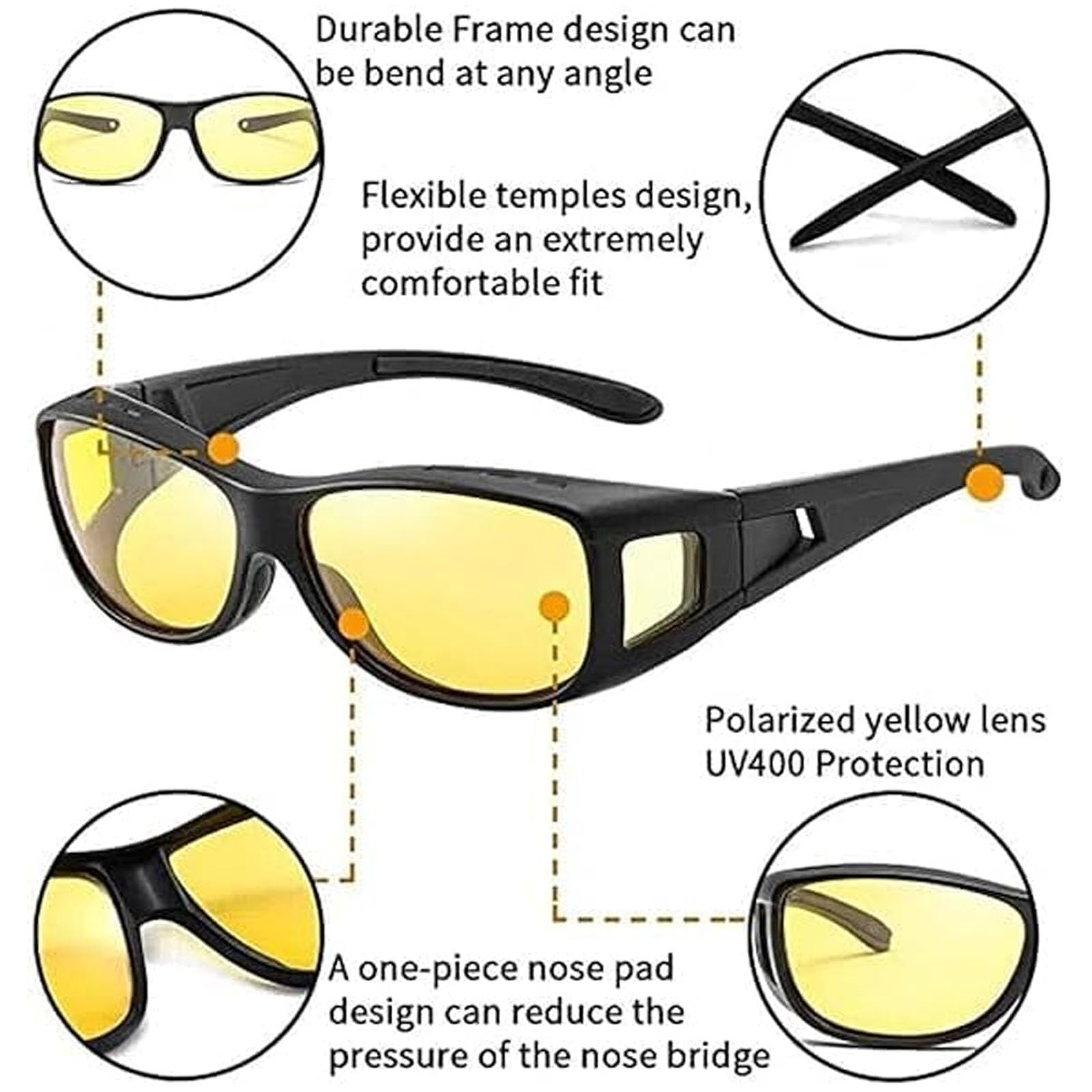 Fanyil Night Vision Glasses for Driving - Men & Women
