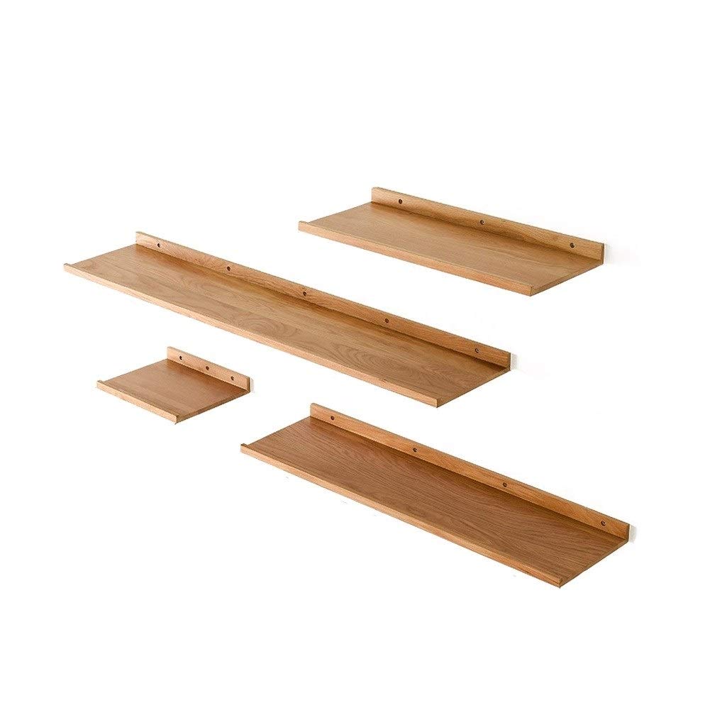HHLR Floating Shelves - Solid Wood Wall Mounted Shelf for Display & Storage - Picture Ledge Shelf for Living Room, Bedroom, Bathroom & Office Organization