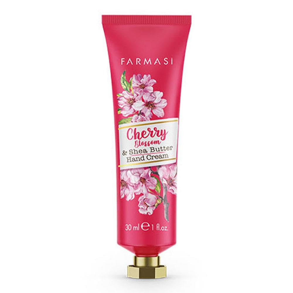 Farmasi Cherry Blossom & Shea Butter Hand Cream - 30ml/1 fl.oz. Moisturizing Hand Lotion for Dry Skin - Perfect for Office, Travel & Daily Hydration
