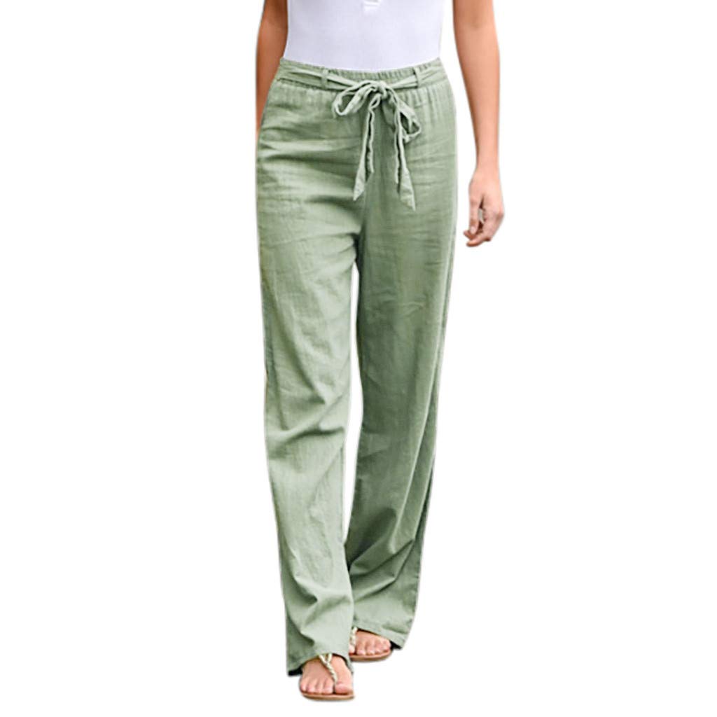 Women's Cargo Pants - Stretch Bandage Long Loose Fit Solid Color Wide Leg Casual Pants | Comfortable Scrubs & Fashion Bottoms for Work, Travel & Outdoor Activities