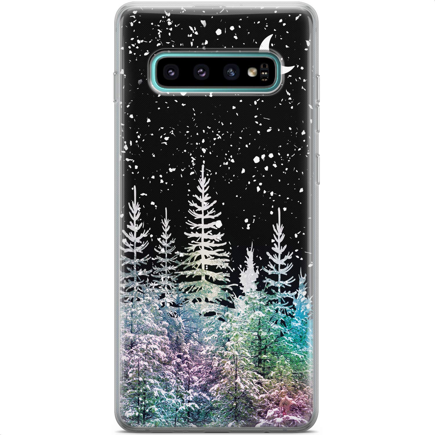 Samsung Galaxy S24 S23 Ultra S22 5G Plus S21 FE S20 S10 Phone Case - Slim Protective TPU Cover with Christmas Night Snowy Trees Winter Forest Design | Lightweight Durable Nature Aesthetic for Everyday Use & Holiday Gifts
