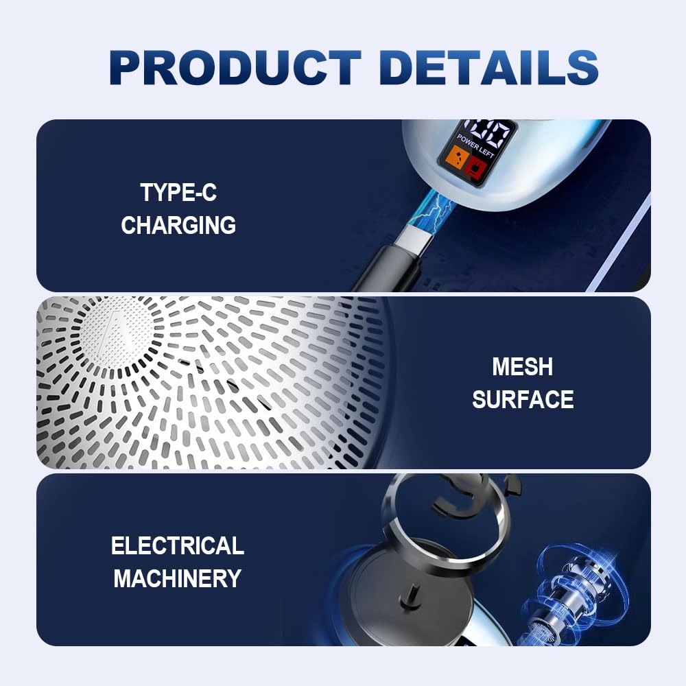 Upgrade Mini-Shave Portable Electric Shaver for Men - Rechargeable Travel Razor with Washable Design, Pocket Size for Face & Beard Trimming | Perfect for Business Trips, Gym Bags & On-The-Go Grooming (A_Blue)