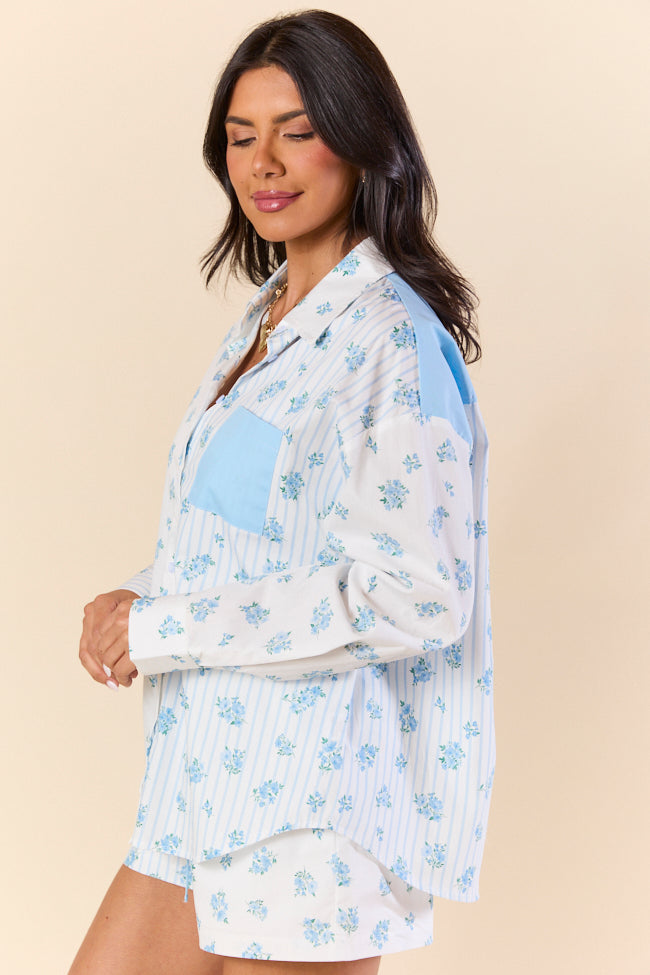Stylish Striped & Floral Cotton Poplin Shirt for Women | Casual & Office Wear | Perfect for Spring & Summer Outfits