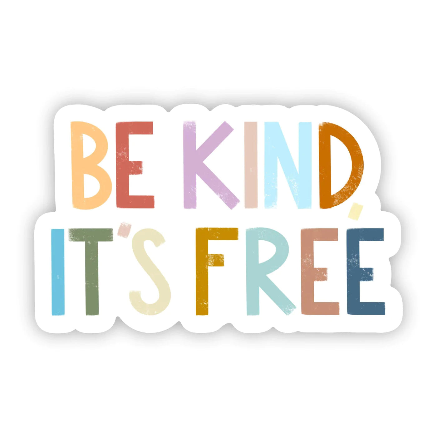 Be Kind, It's Free Sticker - Multicolor Inspirational Quote Decal for Laptops, Water Bottles & Notebooks - Positive Vibes Stickers for School, Office & Home Decor
