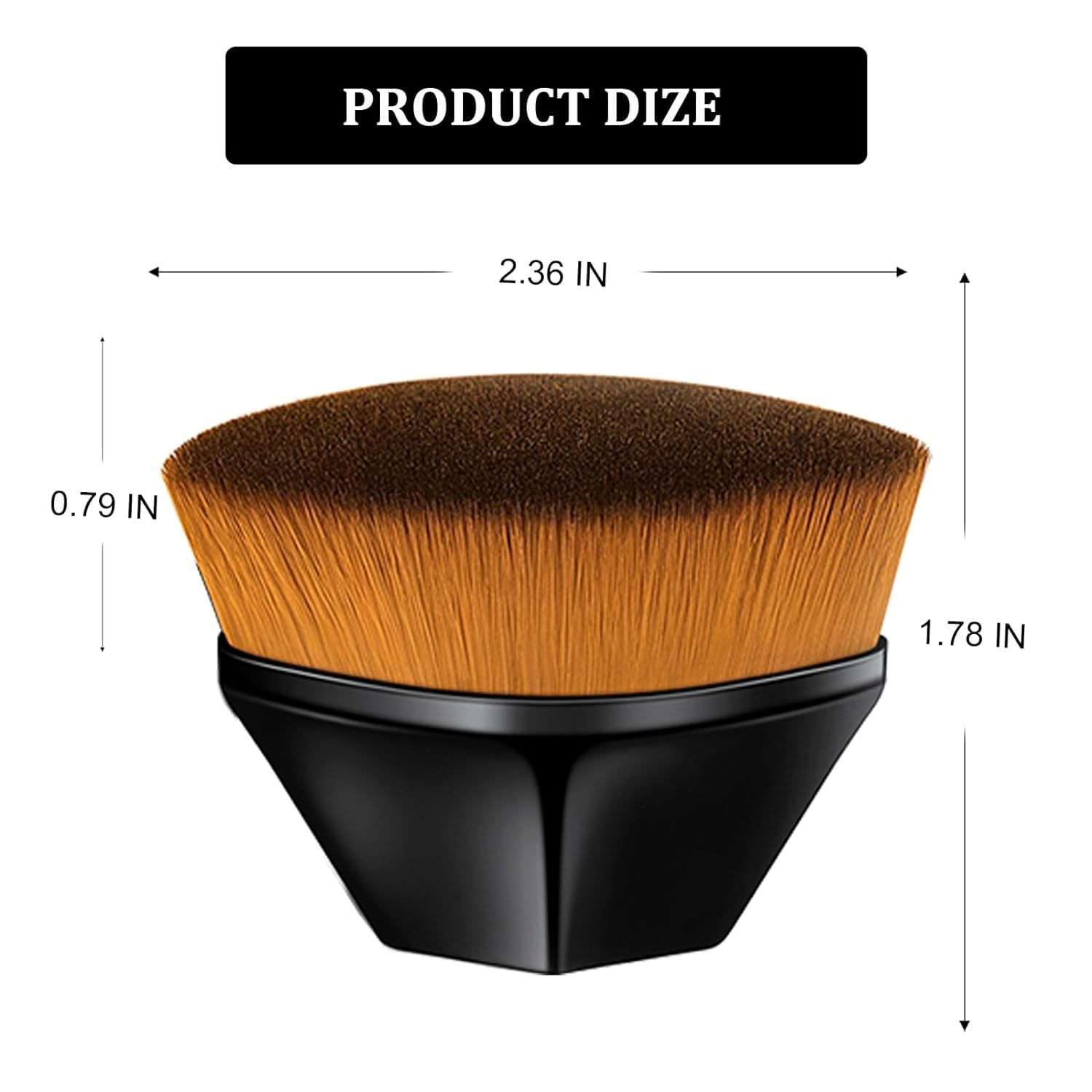 Houvida Professional Foundation Brush & 2-Piece Triangle Powder Puffs Set - Liquid & Powder Makeup Blending Tool for Flawless Face & Body Application (Black) | Perfect for Daily Makeup, Contouring & On-The-Go Touch Ups