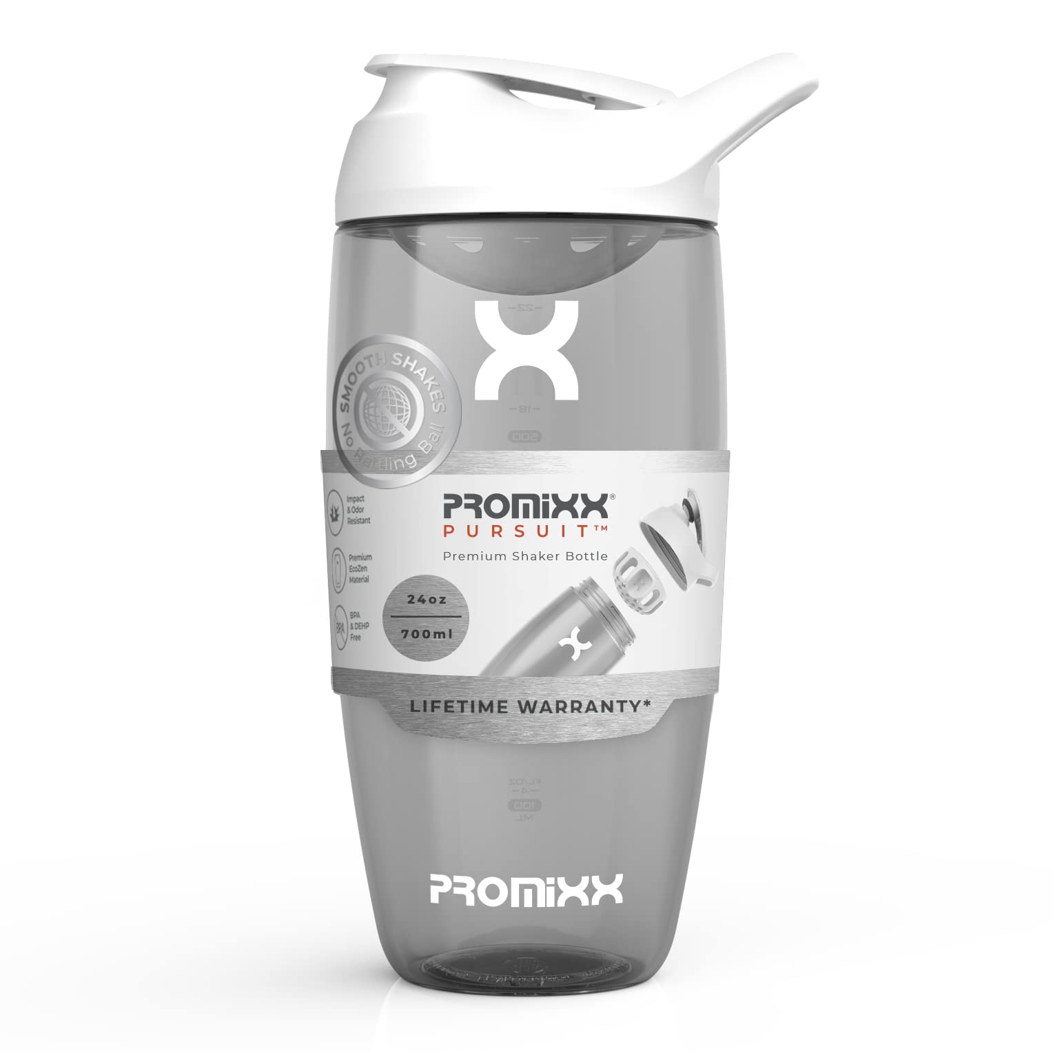Promixx PURSUIT Gym Protein Shaker Bottle - Premium Sports Blender for Protein Powder & Supplement Shakes - Leak-Proof, Easy Clean, BPA-Free - Perfect for Workouts, Bodybuilding & Post-Training Recovery