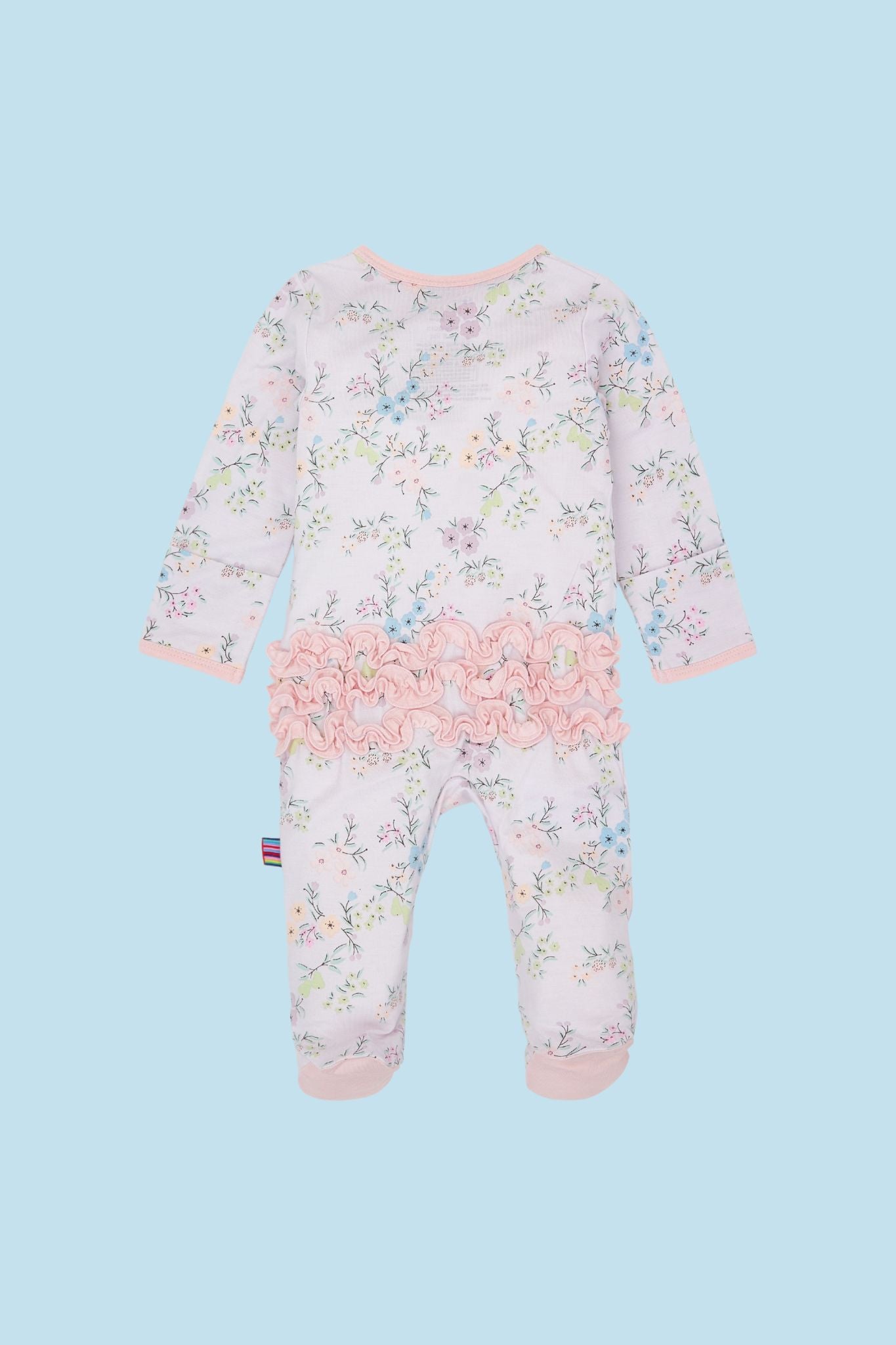 Emily Modal Ruffle Footie for Baby Girls - Soft & Comfortable Baby Sleepwear for Newborns & Infants - Perfect for Nursery, Bedtime & Playtime
