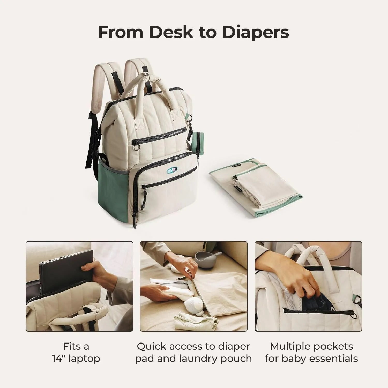 Paz 25L Waterproof Diaper Backpack for Baby Essentials - Perfect for Travel, Daycare & Parenting On-the-Go