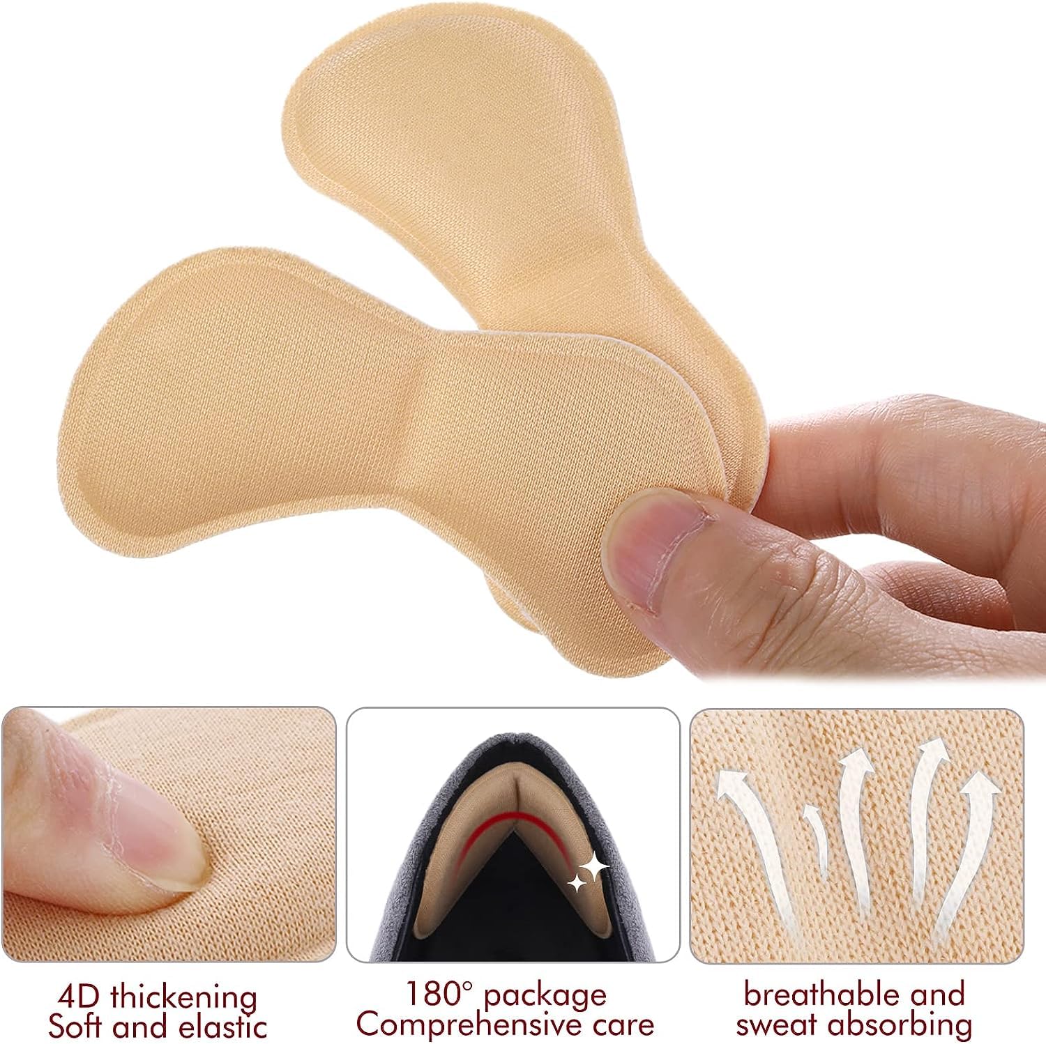 FEXMY Silicone Shoe Bite Protectors for Women & Men - Anti-Slip Heel Grips for Loose Shoes | Comfortable Shoe Liner Inserts for Big Shoes | Adjustable Heel Pads (1 Pair) - Perfect for Dress Shoes, Sneakers & High Heels
