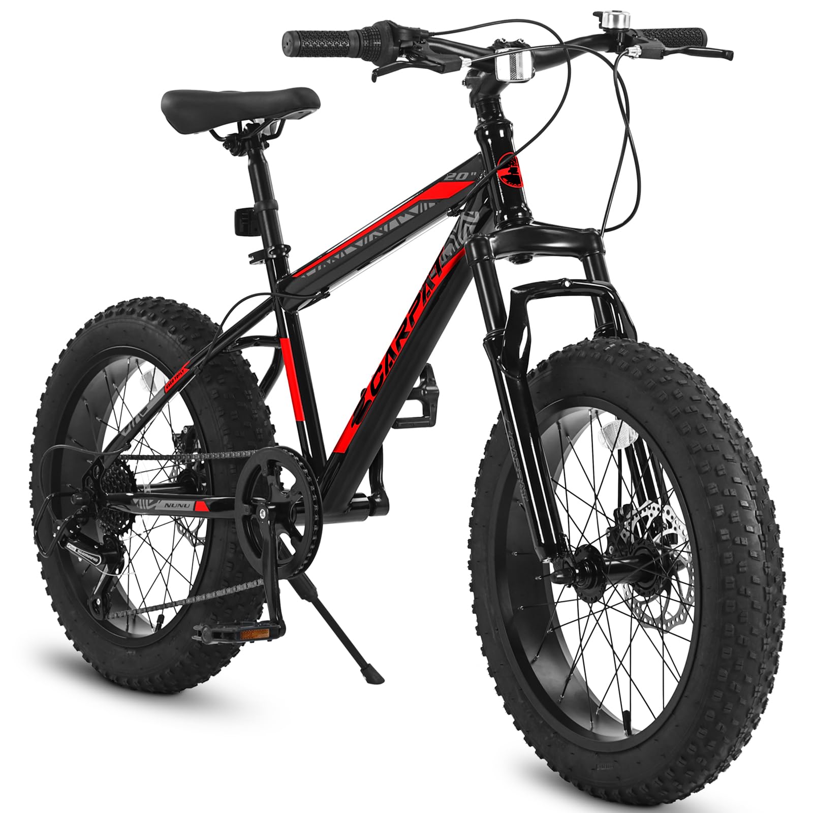 **Ecarpat 20 Inch Kids' Bike for Ages 6-12, 7-Speed Mountain Bicycle for Boys & Girls - Perfect Birthday Gift for Outdoor Cycling, City Commuting & Snow Riding (Pink, Blue, Green, White)**