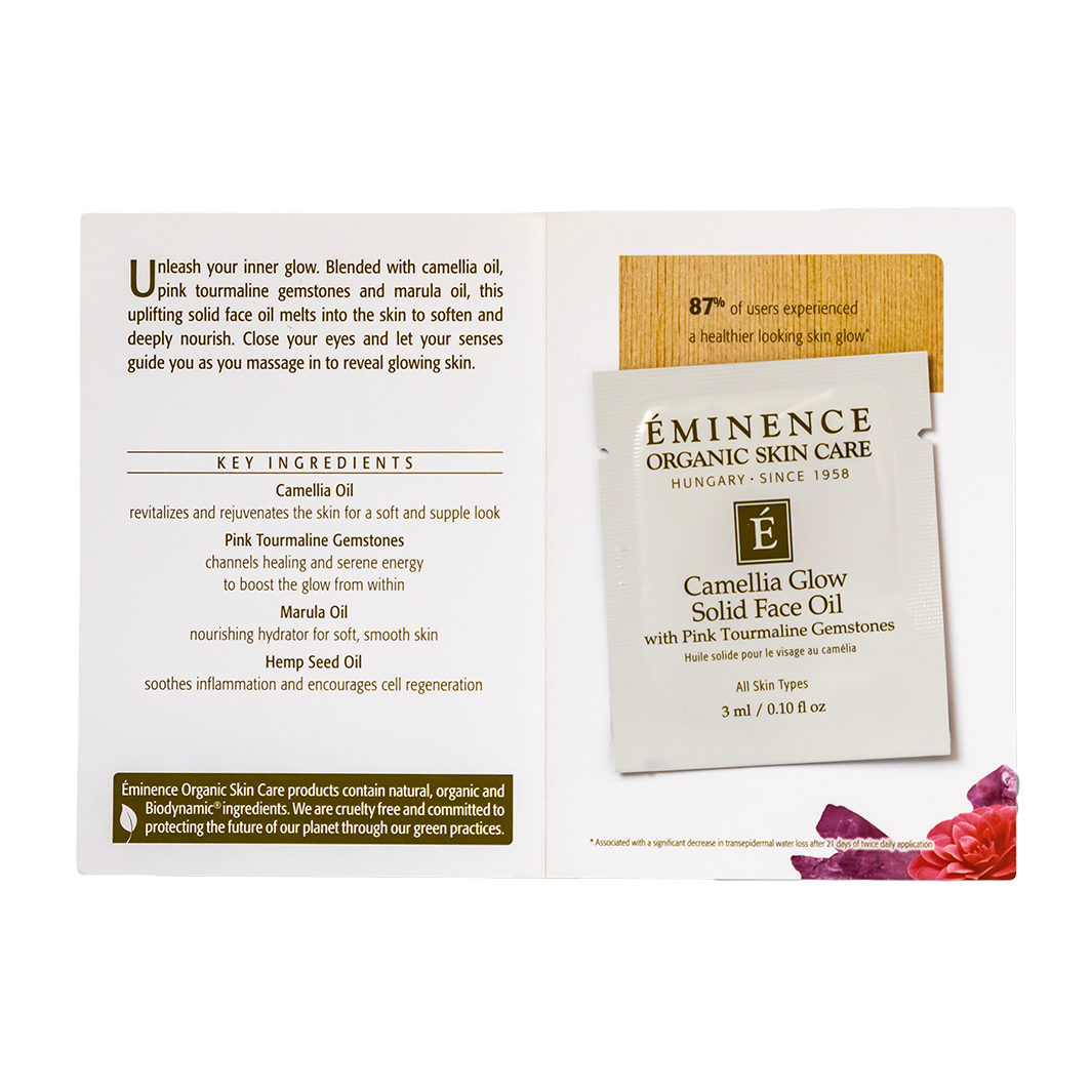 Eminence Organics Camellia Glow Solid Face Oil - Hydrating & Nourishing Facial Oil for Dry Skin - Perfect for Nighttime Skincare Routine & Anti-Aging Care