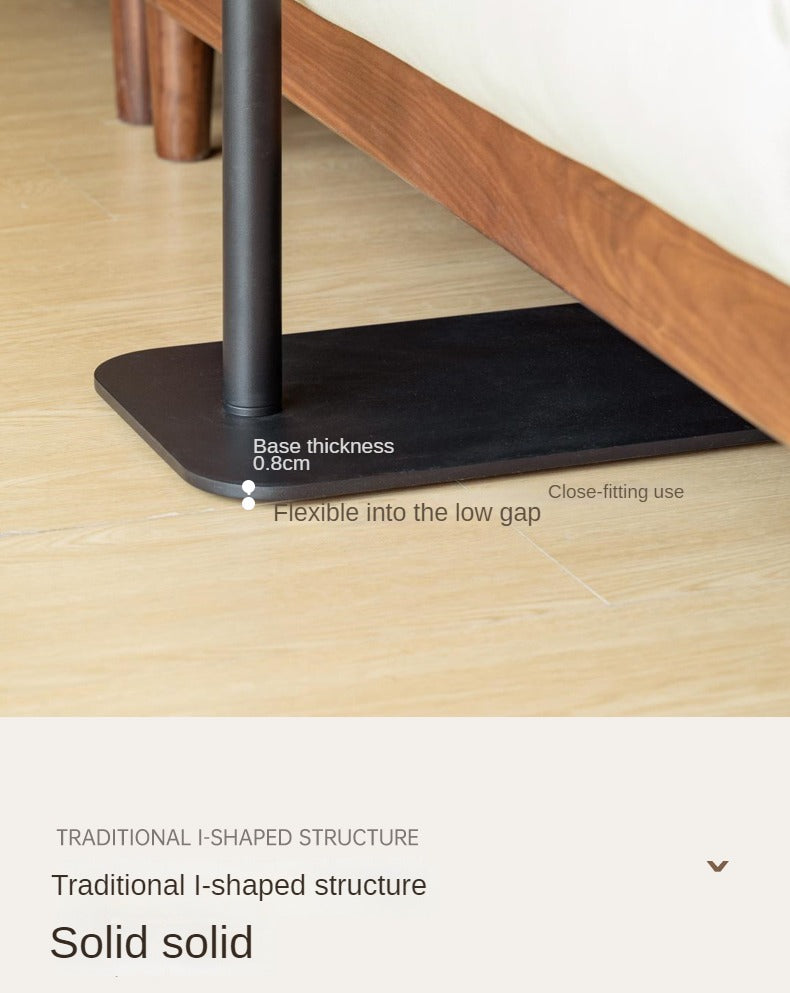 Premium Black Walnut Solid Wood Liftable Rotating Side Table - Adjustable Height End Table for Living Room, Bedroom & Office Use