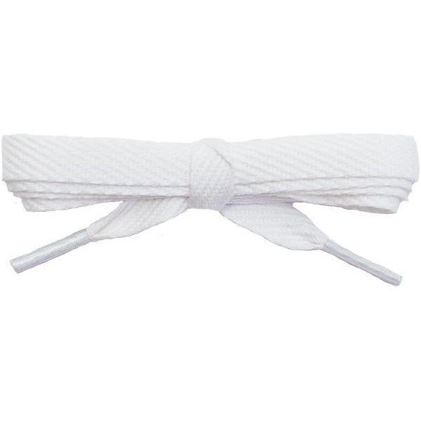 Custom Length White Cotton Flat 3/8