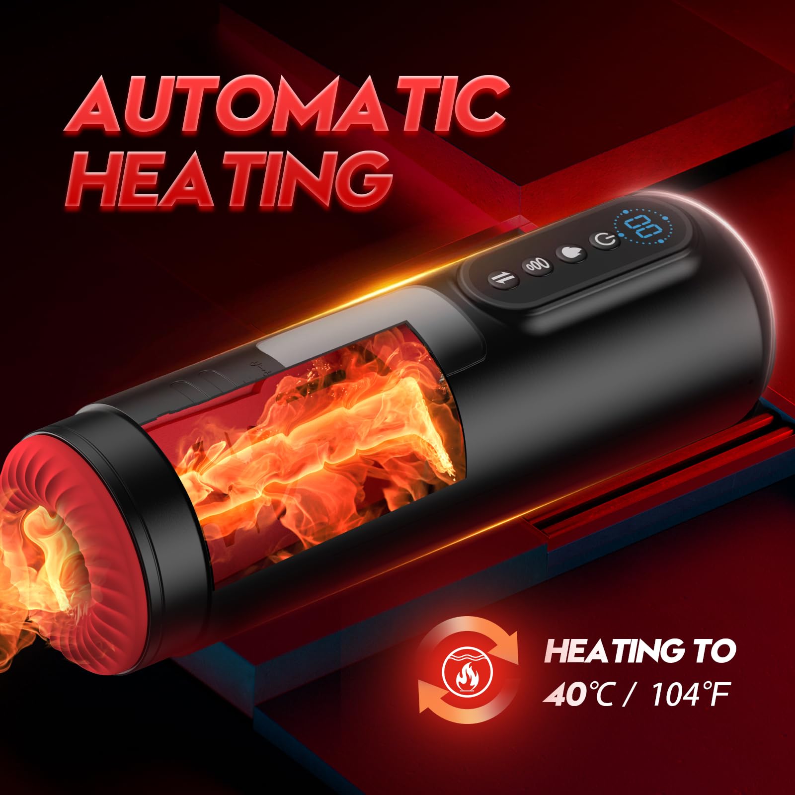Automatic Male Masturbator - 9 Suction & Thrusting Modes with Heating & Vibration, LCD Display Adult Sex Toy for Men | Realistic Blowjob Experience, Discreet Pocket Pussy for Solo Pleasure & Stress Relief