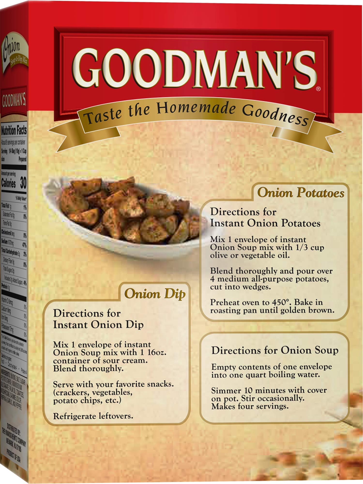 Goodman's Onion Soup & Dip Mix - 2.75 Oz (Pack of 3) | Easy Homemade Soup & Party Dip | Perfect for Cooking, Entertaining & Family Gatherings