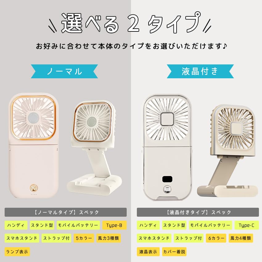 Rechargeable Portable Neck Fan with 3,000mAh Battery - 3 Speed Quiet USB/Type-C Handheld & Desk Fan, Phone Stand & Power Bank - Compact Travel, Office, Home & Outdoor Cooling Solution (Two-tone Beige)