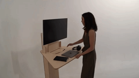 Limber Petal Desk - Modern Minimalist Writing Desk for Home Office, Study & Workspace - Elegant Wooden Computer Table with Drawers for Small Spaces