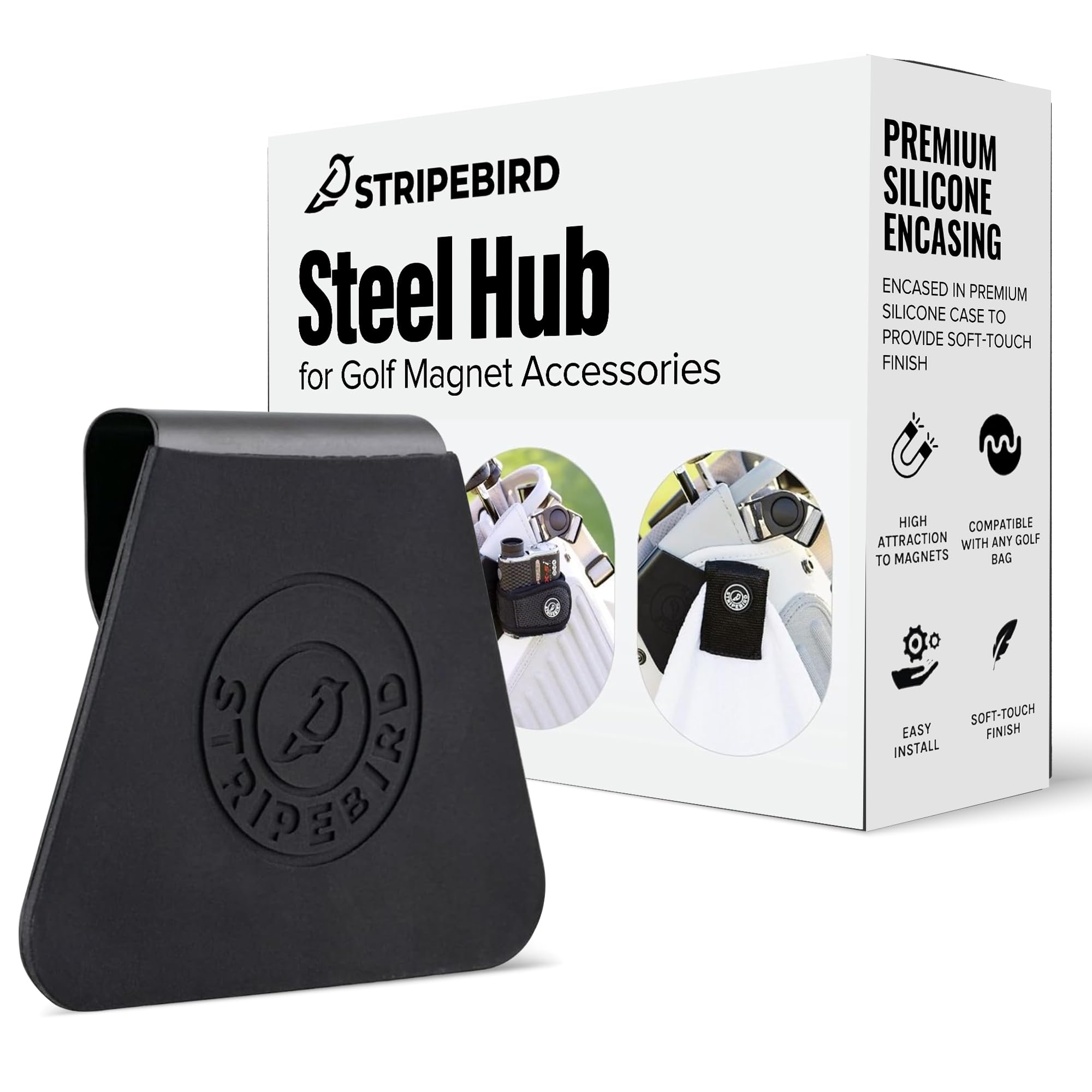 Stripebird Magnetic Golf Hub - Golf Bag Attachment for Magnetic Accessories | Easily Organize & Access Golf Gear | Perfect for Golfers, Driving Range & Course Play