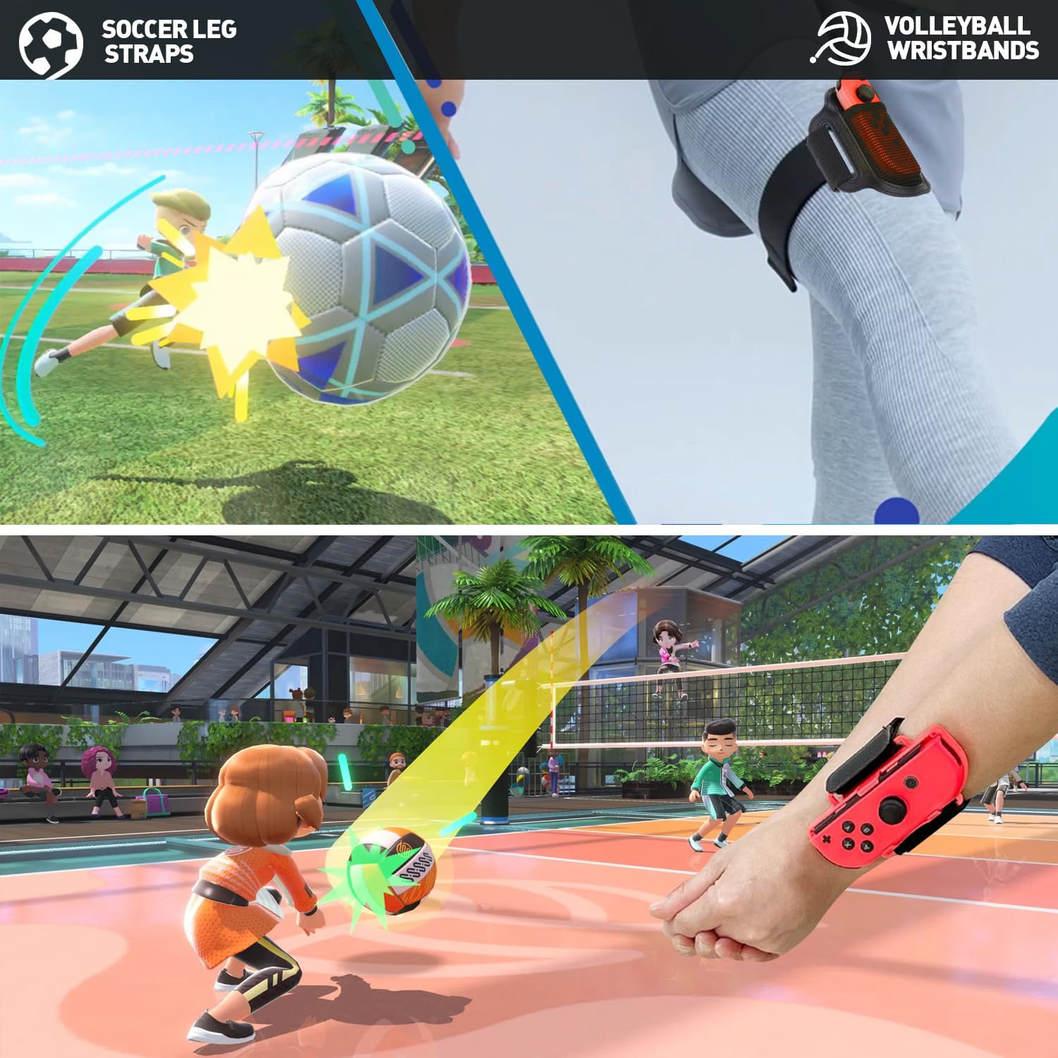 Nintendo Switch Sports Accessories Bundle - 13-in-1 Family Pack with Tennis Rackets, Adjustable Golf Clubs, Chambara Swords, Soccer Leg Straps, Wrist Bands & Joycon Straps for Switch & OLED - Perfect for Family Game Nights & Multiplayer Sports Gaming