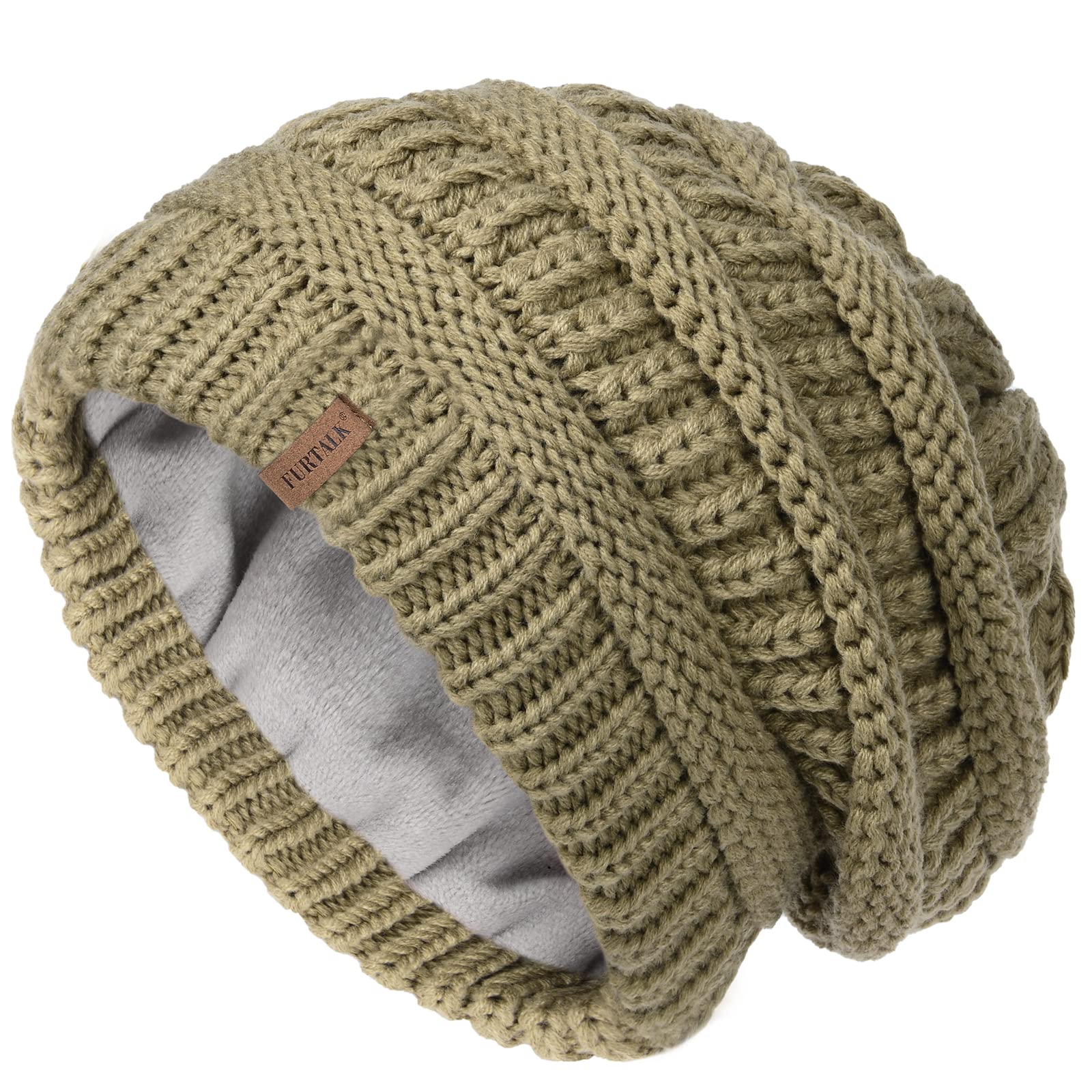 FURTALK Women's Fleece Lined Knit Beanie - Winter Warm Slouchy Hat for Skiing & Outdoor Activities | Soft Skull Cap for Cold Weather Protection
