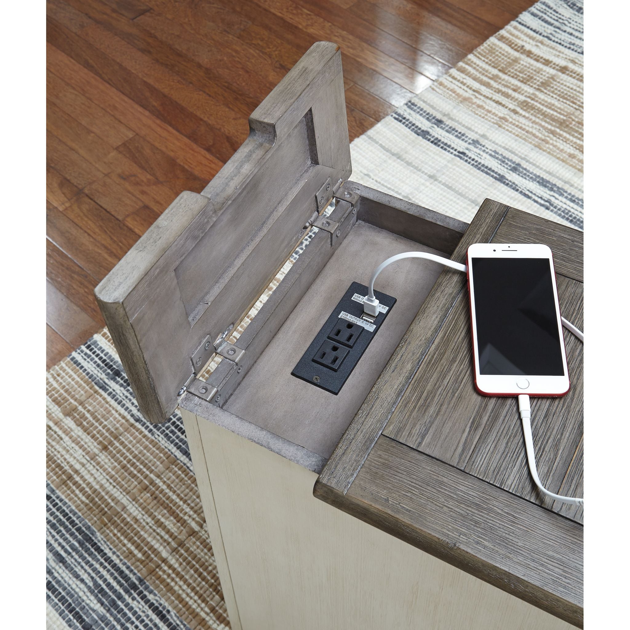 Bolanburg Chairside End Table - Two-Tone Finish for Living Room, Bedroom & Office - Stylish Side Table with Storage Shelf