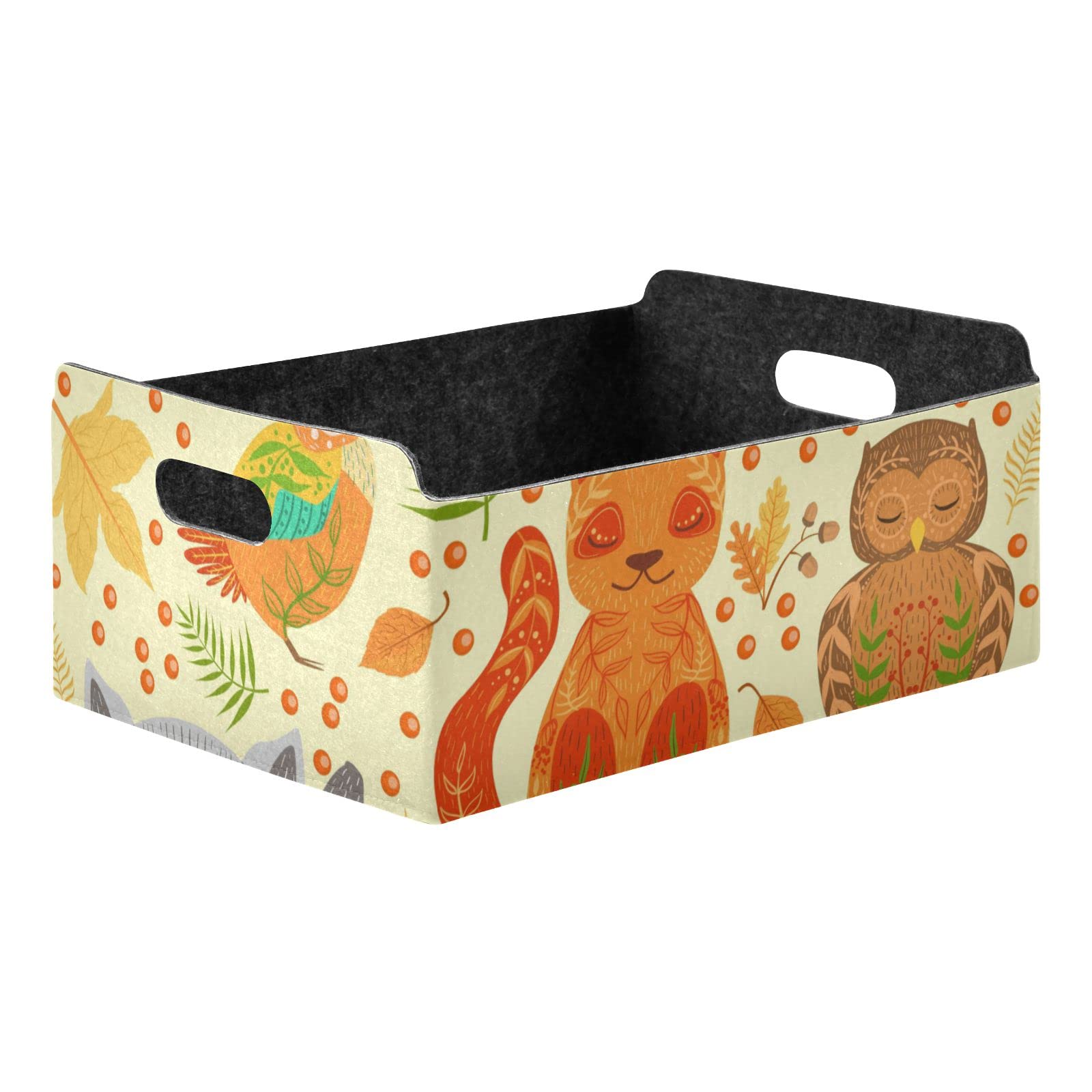 Foldable Fabric Storage Bins - Collapsible Closet Organizer with Forest Animal Design for Clothes, Toys & Nursery Organization | Perfect for Shelves, Wardrobes & Kids' Room Storage