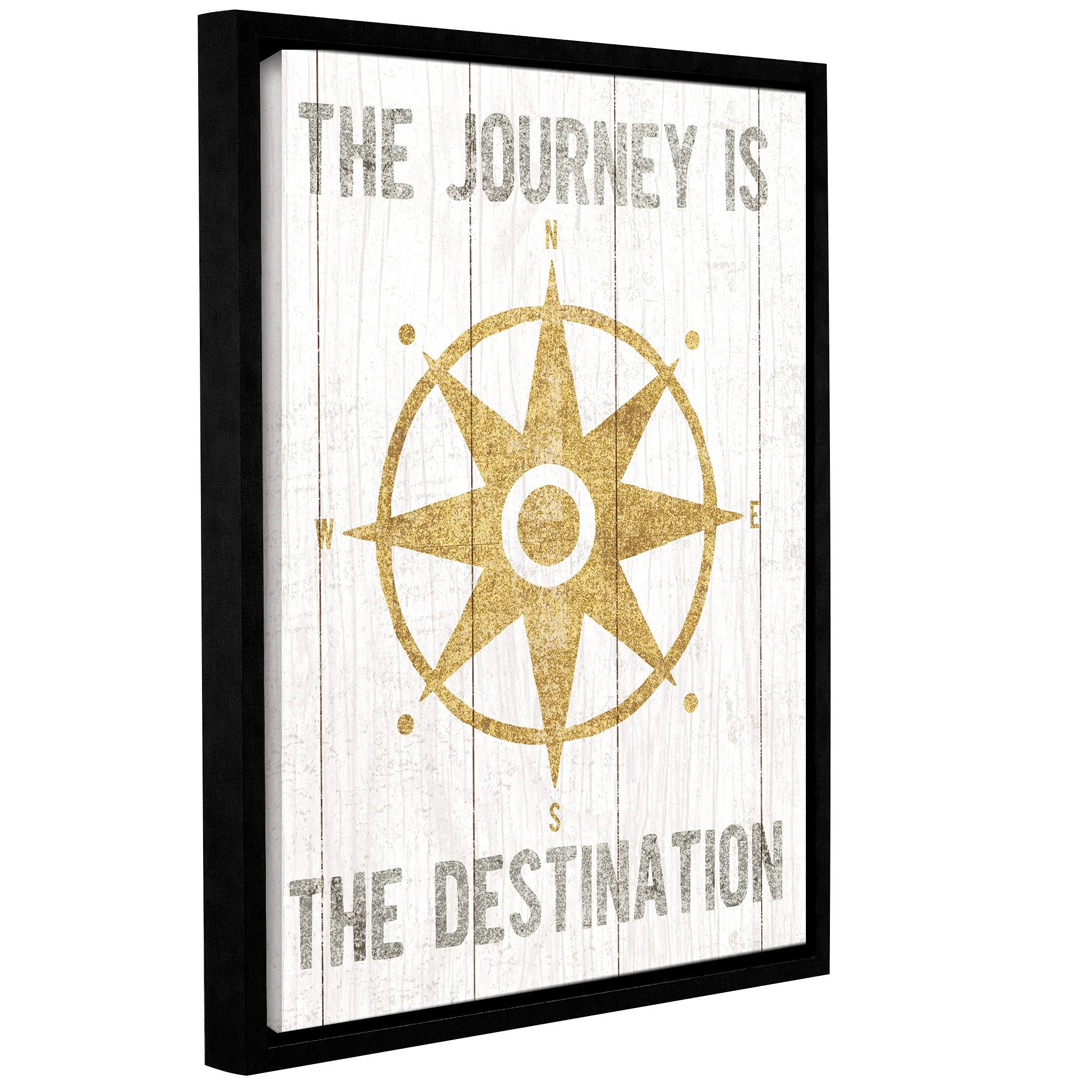 ArtWall Michael Mullan's Beachscape IV Compass Quote Gold Neutral Canvas Wall Art - 14