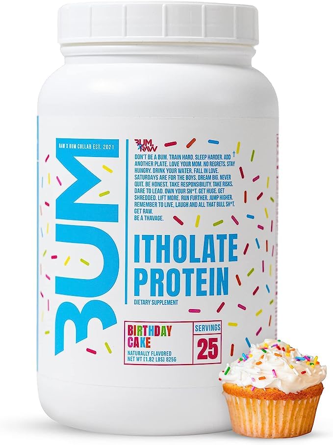 CBUM Itholate RAW Whey Isolate Protein Powder - Birthday Cake Flavor | 100% Grass-Fed, Low-Fat & Low-Carb Muscle Building & Recovery Supplement | 25 Servings | Ideal for Post-Workout, Meal Replacement & Fitness Nutrition