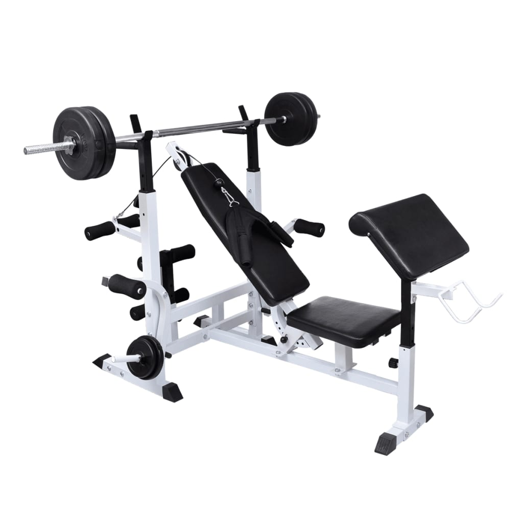 vidaXL Adjustable Weight Bench for Home Gym - Heavy Duty Strength Training Equipment for Full Body Workouts - Perfect for Squats, Bench Press, and Dumbbell Exercises