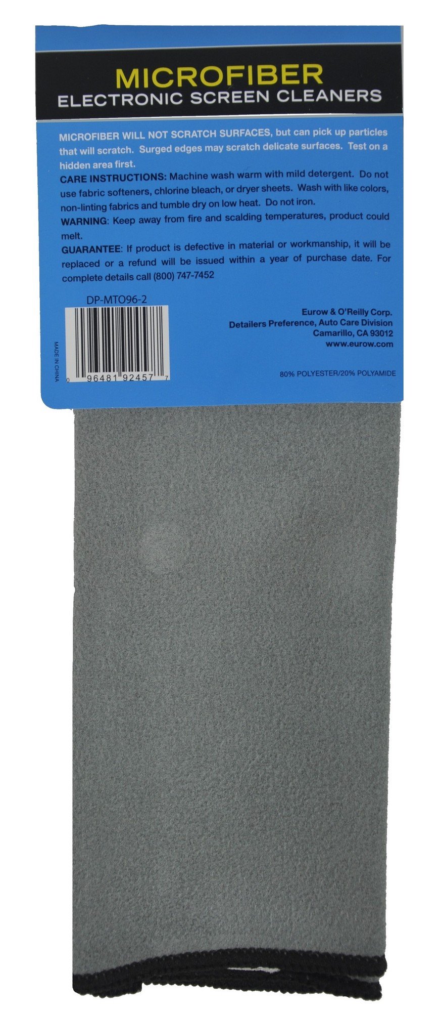 Eurow Premium Microfiber Cleaning Cloths for Phone Screens, Laptops, Glasses & Electronics - 2 Pack, Gray - Streak-Free Cleaning for Smartphones, Tablets, Cameras & Eyewear
