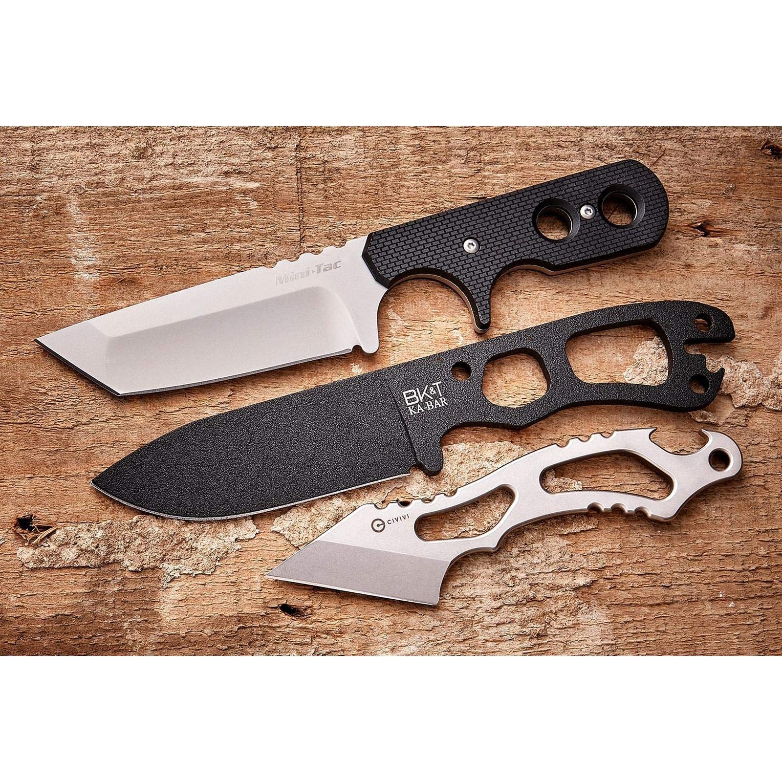 Civivi Kiri EDC Fixed Blade Knife - Stonewash Finish - Tactical Outdoor Knife for Camping, Hiking & Survival Gear