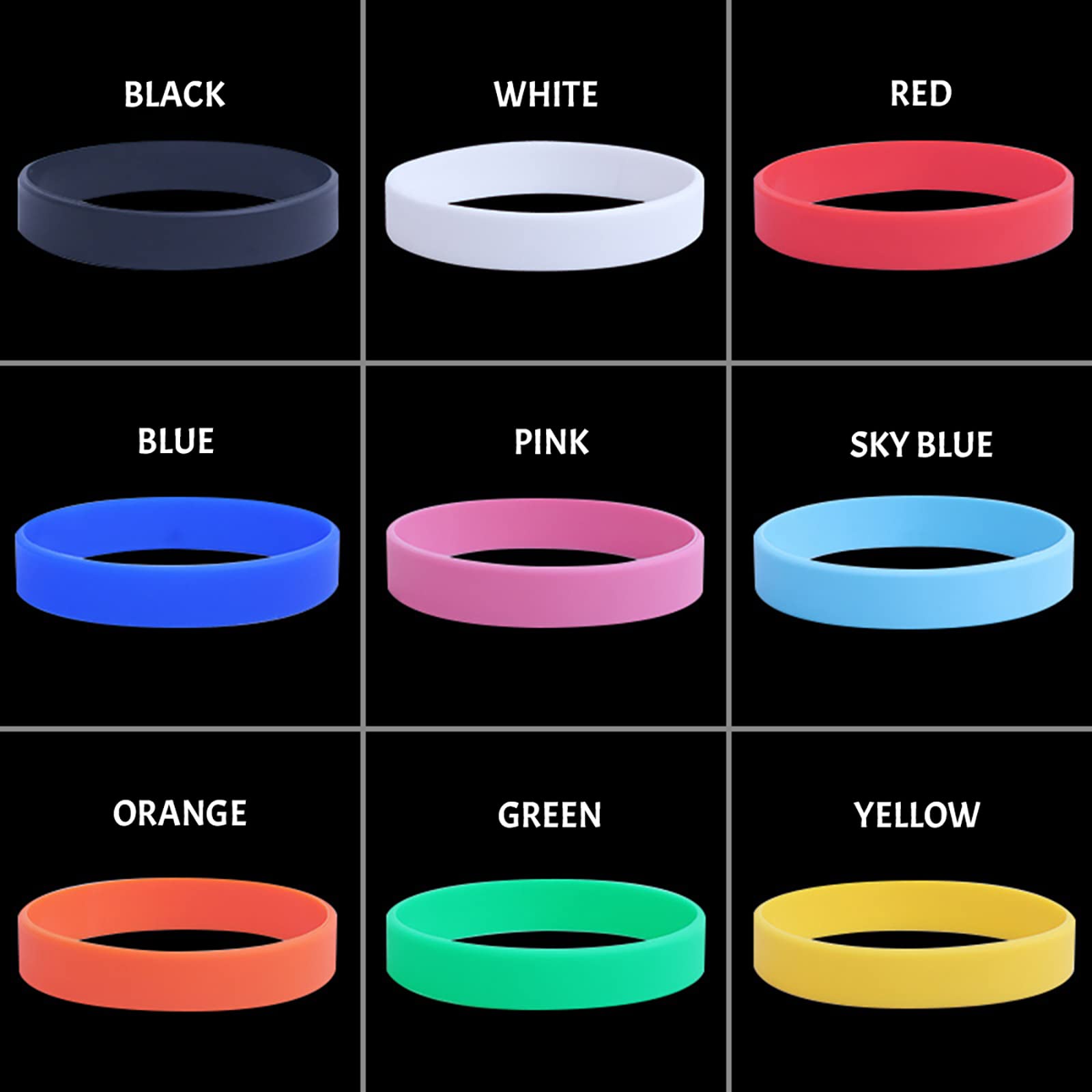 Custom Silicone Wristbands Bulk - Personalized Text Rubber Bracelets for Events, Fundraisers & Awareness Campaigns - Motivational Custom Wristbands for Team Building, Charity Events & Promotions - Black