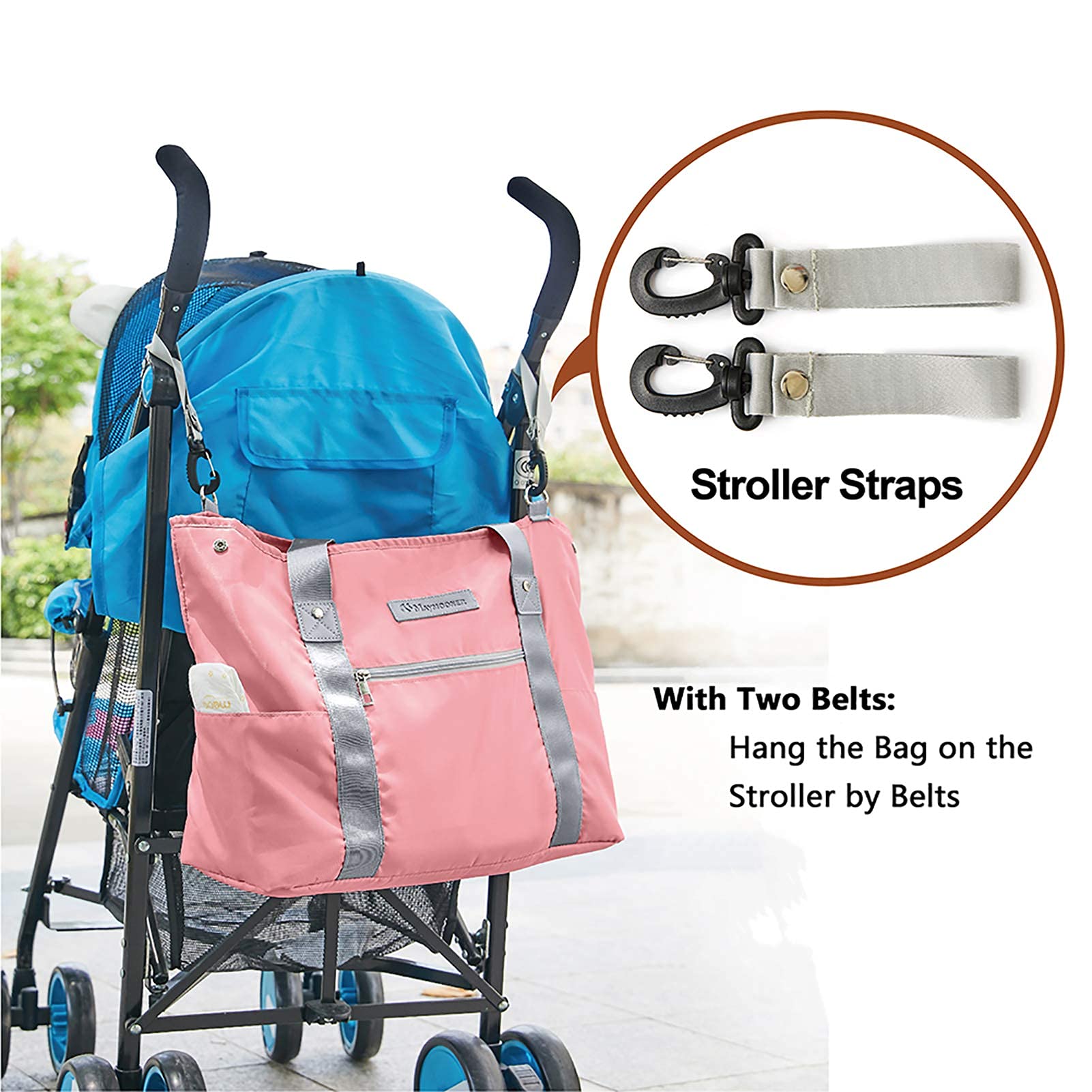 **Waterproof Baby Diaper Bag for Moms - Large Travel Tote with Multiple Pockets, Insulated Bottle Holder & Changing Pad | Perfect for Daycare, Outings & Travel**