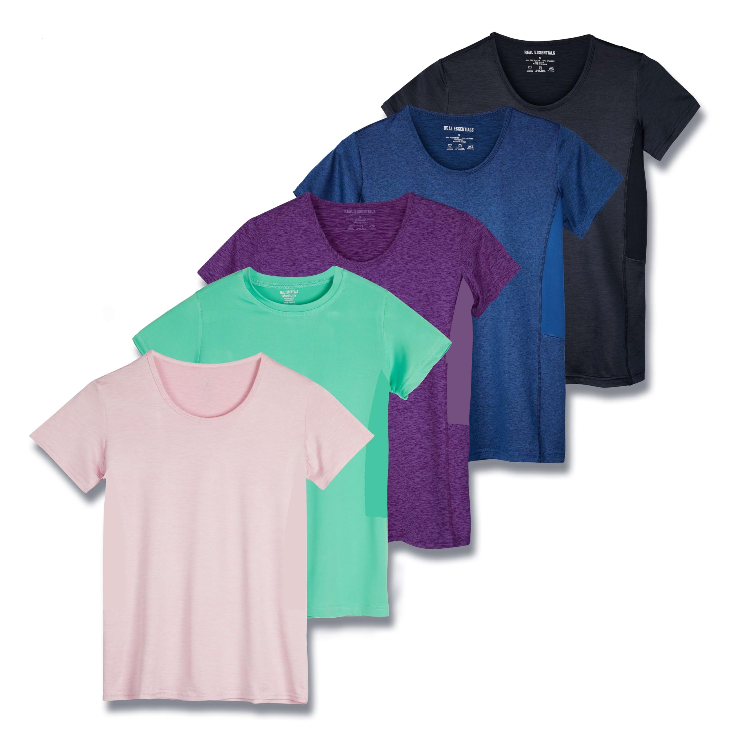 Real Essentials Women's T-Shirt - Soft Cotton Comfort Fit Tee for Casual Wear, Workout & Everyday Style | Perfect for Gym, Lounge & Street Fashion