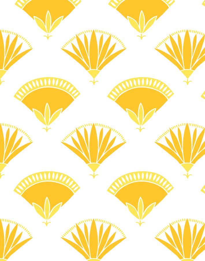 Lotus Papyrus Wallpaper in Marigold - Premium Peel and Stick Wallpaper for Bedroom, Living Room & Office Decor - Tea Collection