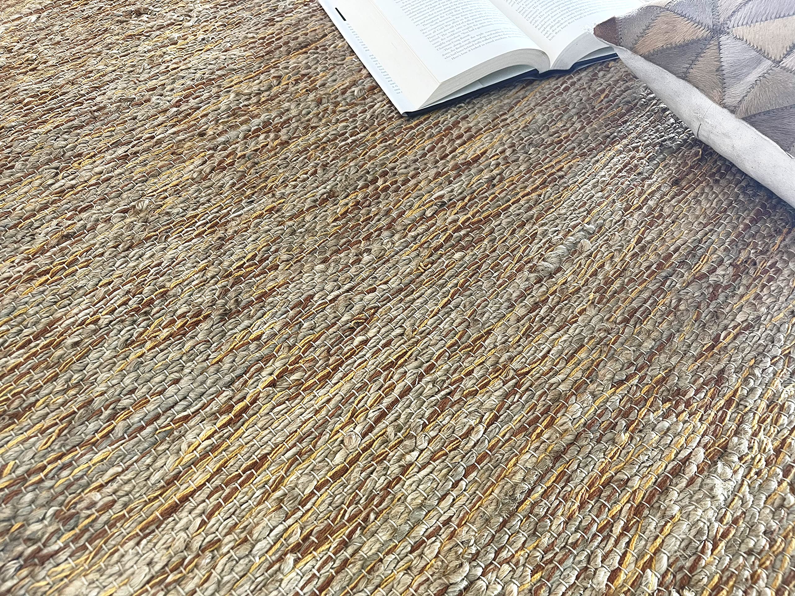 Handmade Saona Hemp & Cotton Natural Fiber Rug - Easy Maintenance 5' x 7' Living Room, Bedroom & Family Room Floor Decor | Eco-Friendly Home Accent for Cozy Spaces