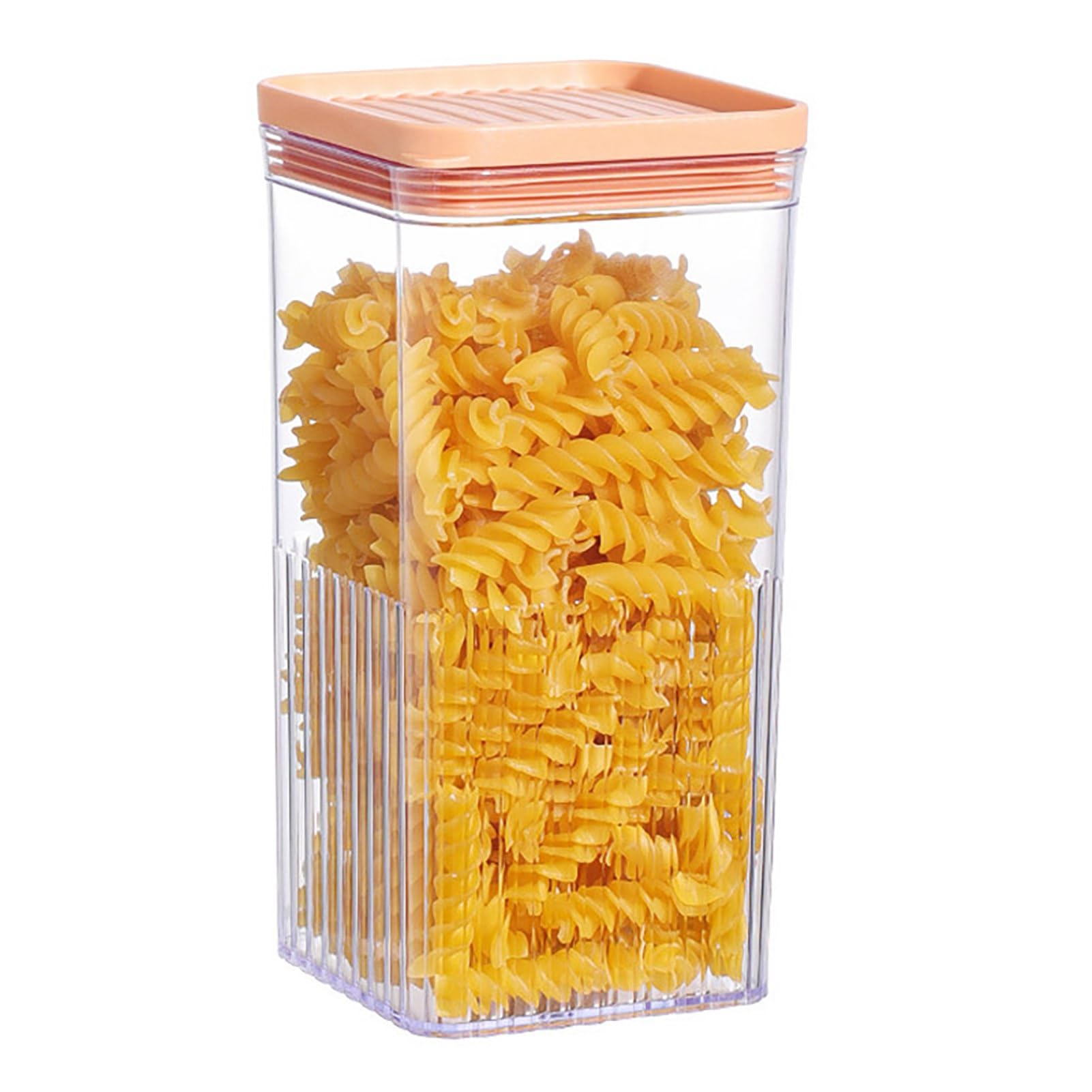 Bephible Airtight Food Storage Containers - Large Capacity Plastic Jars for Pasta, Spaghetti, Dried Fruits, Nuts & Snacks | Transparent Kitchen Organization | Perfect for Pantry, Camping & Meal Prep (Pink)