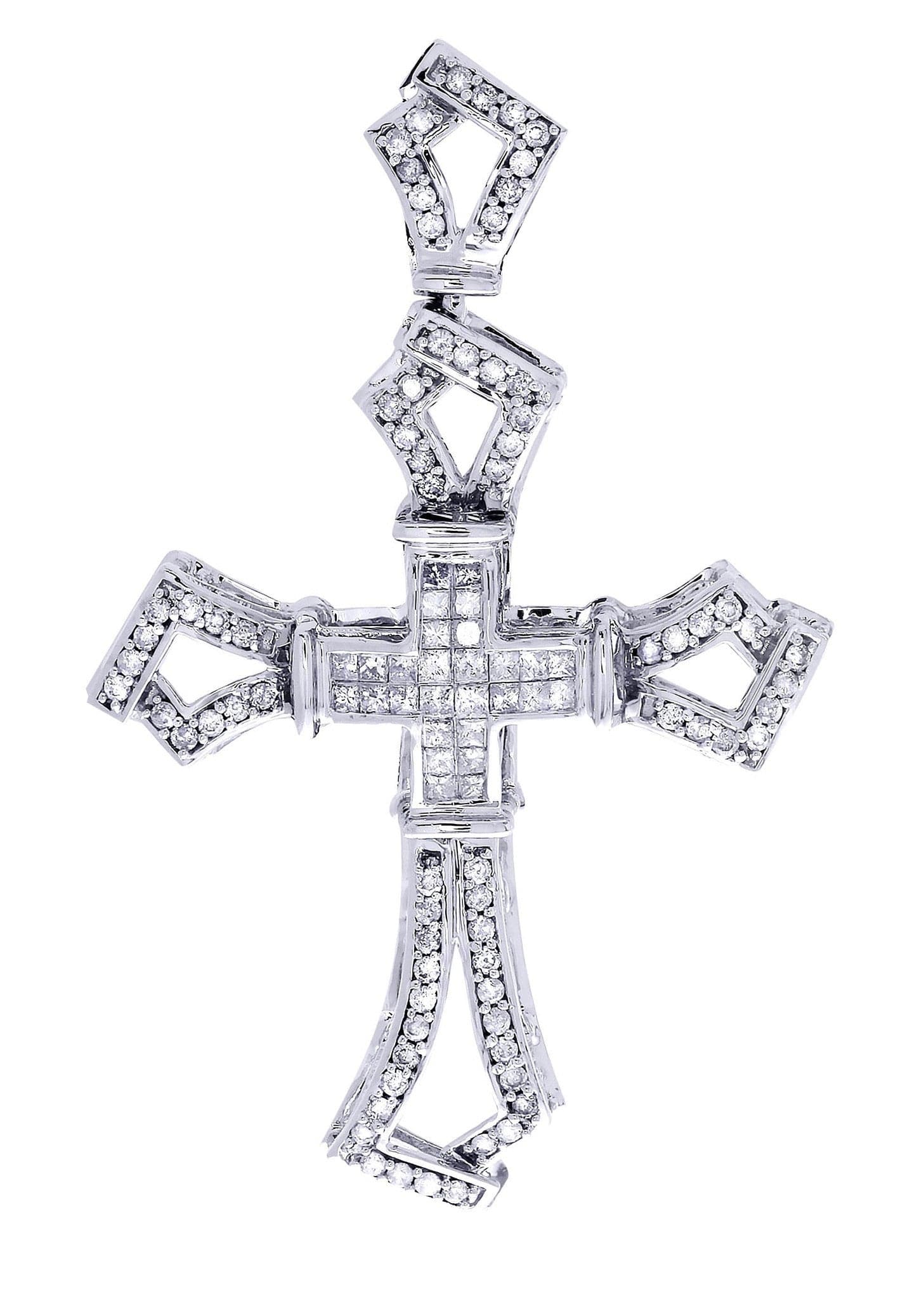 1.78 Carat Diamond Cross Pendant Necklace - 13.13 Grams | Elegant Jewelry Gift for Women & Men | Perfect for Weddings, Anniversaries & Religious Occasions