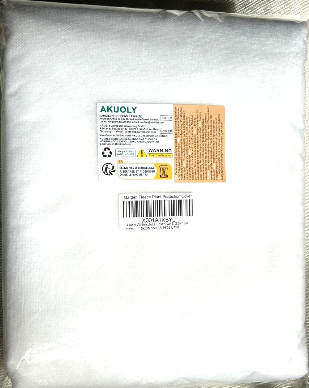 **98.43in x 24.60ft Winter Plant Cover - Breathable Frost Protection Fabric for Cold Wind & Freeze - Floating Row Cover for Garden, Vegetables & Flowers - White Garden Fabric (Ideal for Winterizing Plants, Greenhouses & Raised Beds)**