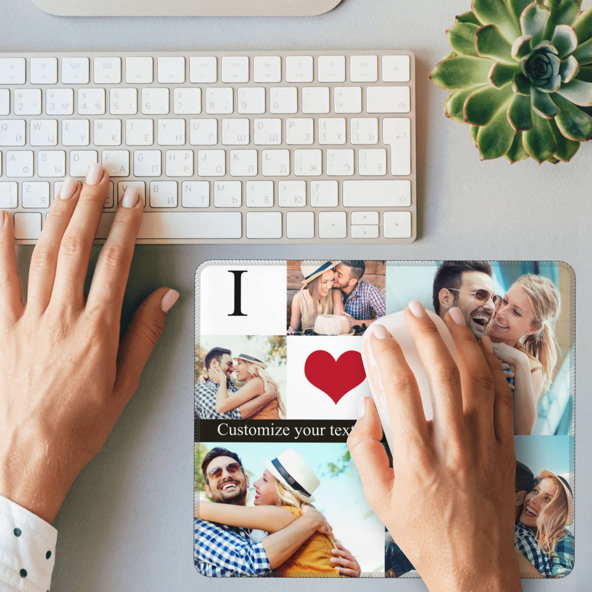 Personalized Photo Mouse Pad - Custom Text & Image Office Desk Mat for Gaming, Work & Home Use - Unique Gift for Gamers & Professionals