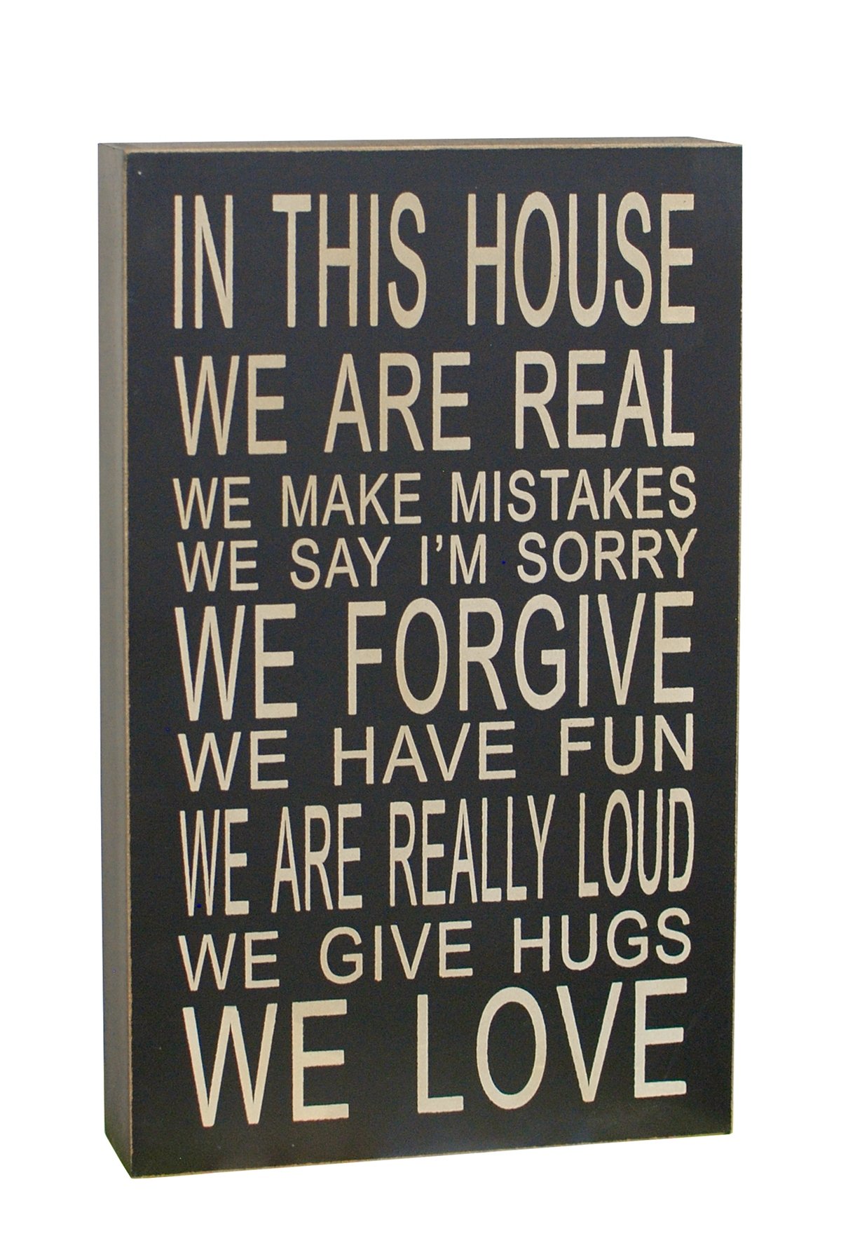 13x8 Inch Wooden Decorative Box Sign - Rustic Tabletop & Hanging Wall Art for Home Decor, Perfect for Living Room, Bedroom & Kitchen | 'In This House We Are Real' Farmhouse Style Sign | Great for Housewarming Gifts & Cozy Home Accents