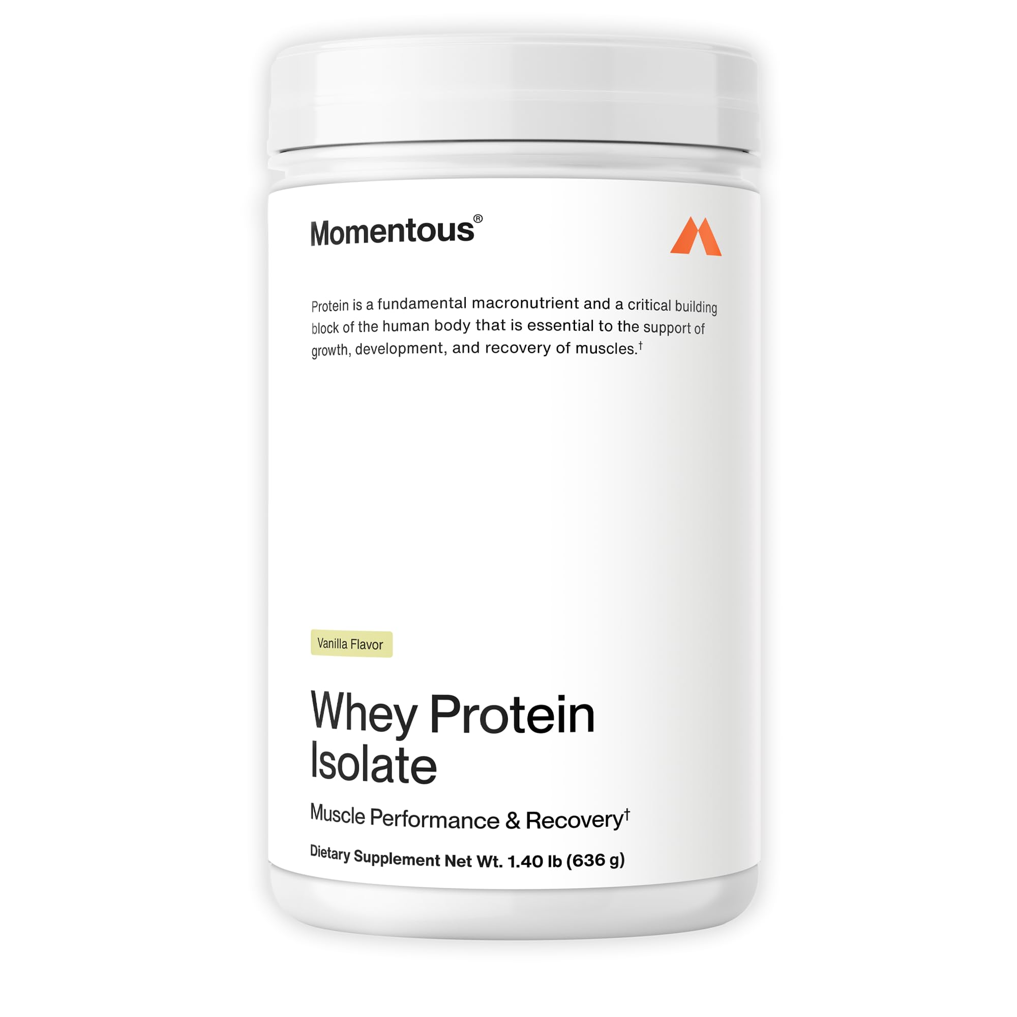 Momentous Essential Grass-Fed Whey Protein Powder - 20g Whey Isolate Protein per Serving - NSF Certified, Gluten-Free, 24 Servings - Vanilla Flavor (Package May Vary) | Post-Workout Recovery & Muscle Building Supplement for Athletes & Fitness Enthusiasts