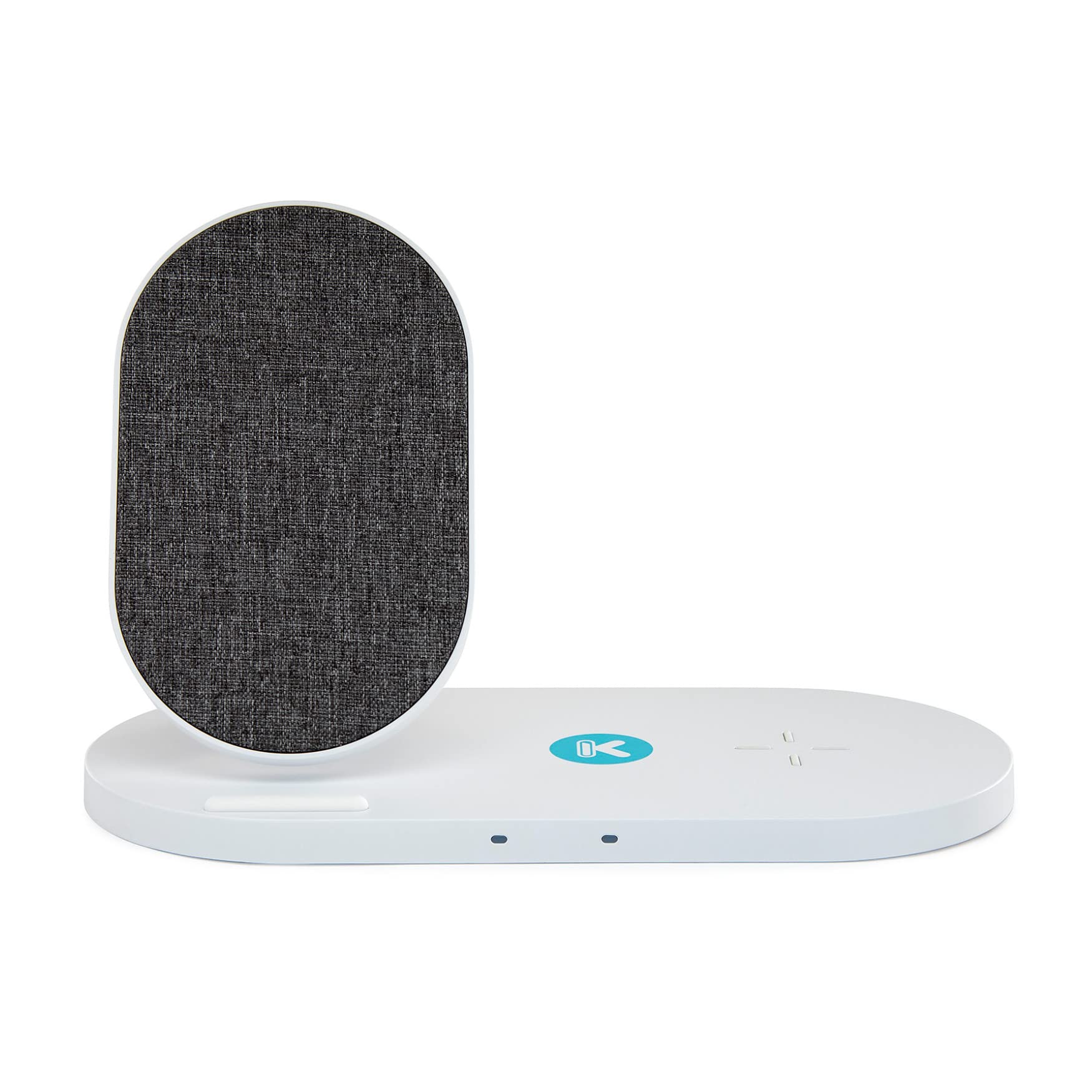 10W Fast Wireless Charger Stand - Dual Pad Fabric Charging Station for iPhone & Android Phones - Perfect for Home, Office & Nightstand Use