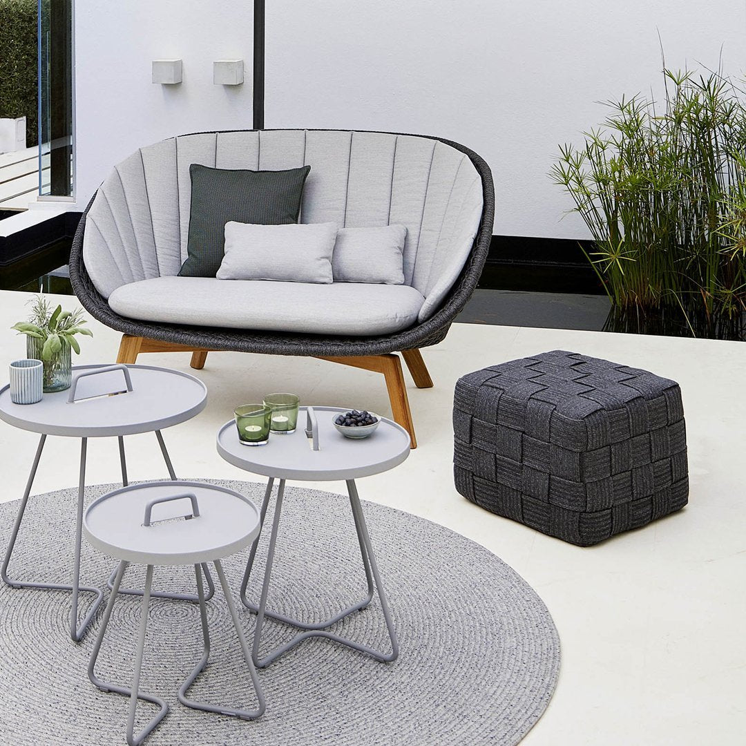 Cane Line Design Team Cube Footstool - Modern Ottoman for Living Room, Bedroom & Office - Stylish Seating & Footrest for Home Decor