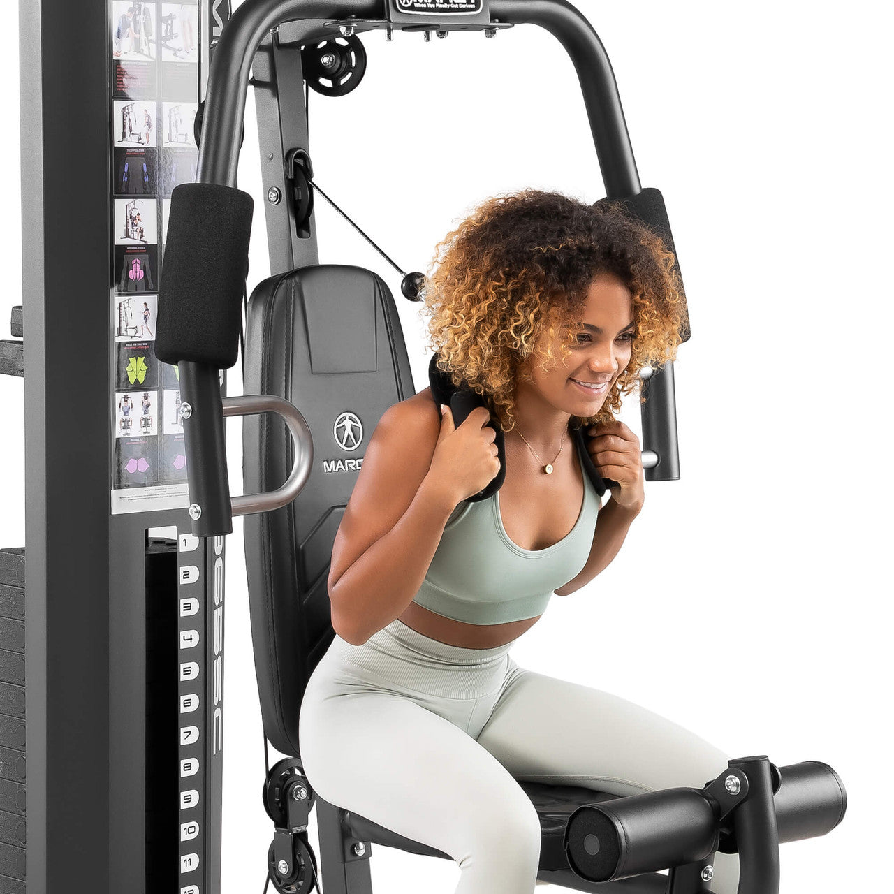 Marcy 150lb Stack Home Gym System MWM-4965SC - Strength Training Equipment for Full Body Workout at Home | Perfect for Small Spaces & Home Fitness