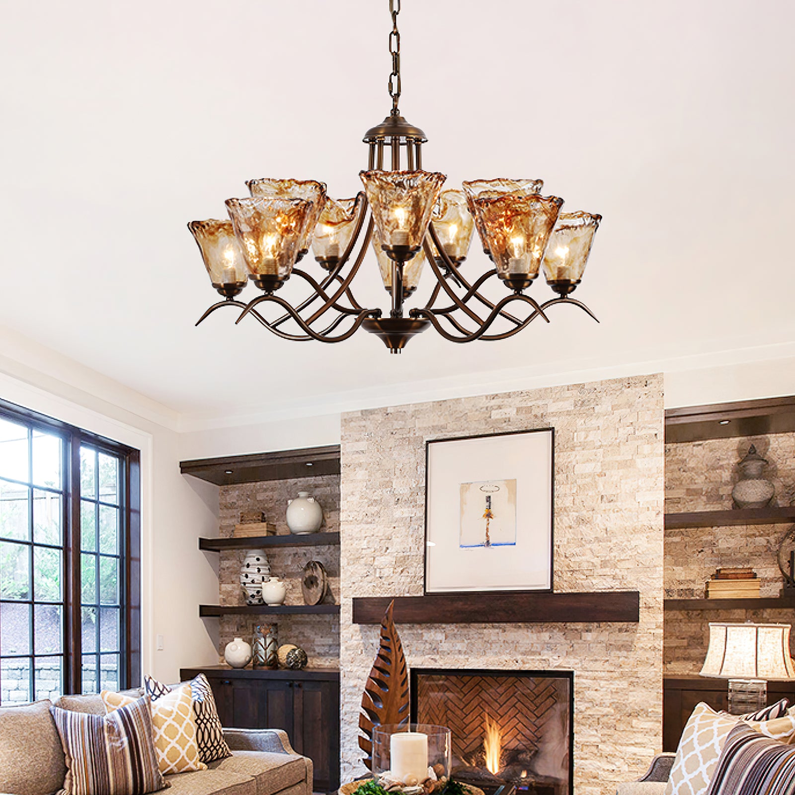 Vetraio Crystal Chandelier - Elegant Modern Ceiling Light Fixture for Dining Room, Living Room & Bedroom | Perfect for Home Decor & Wedding Venues
