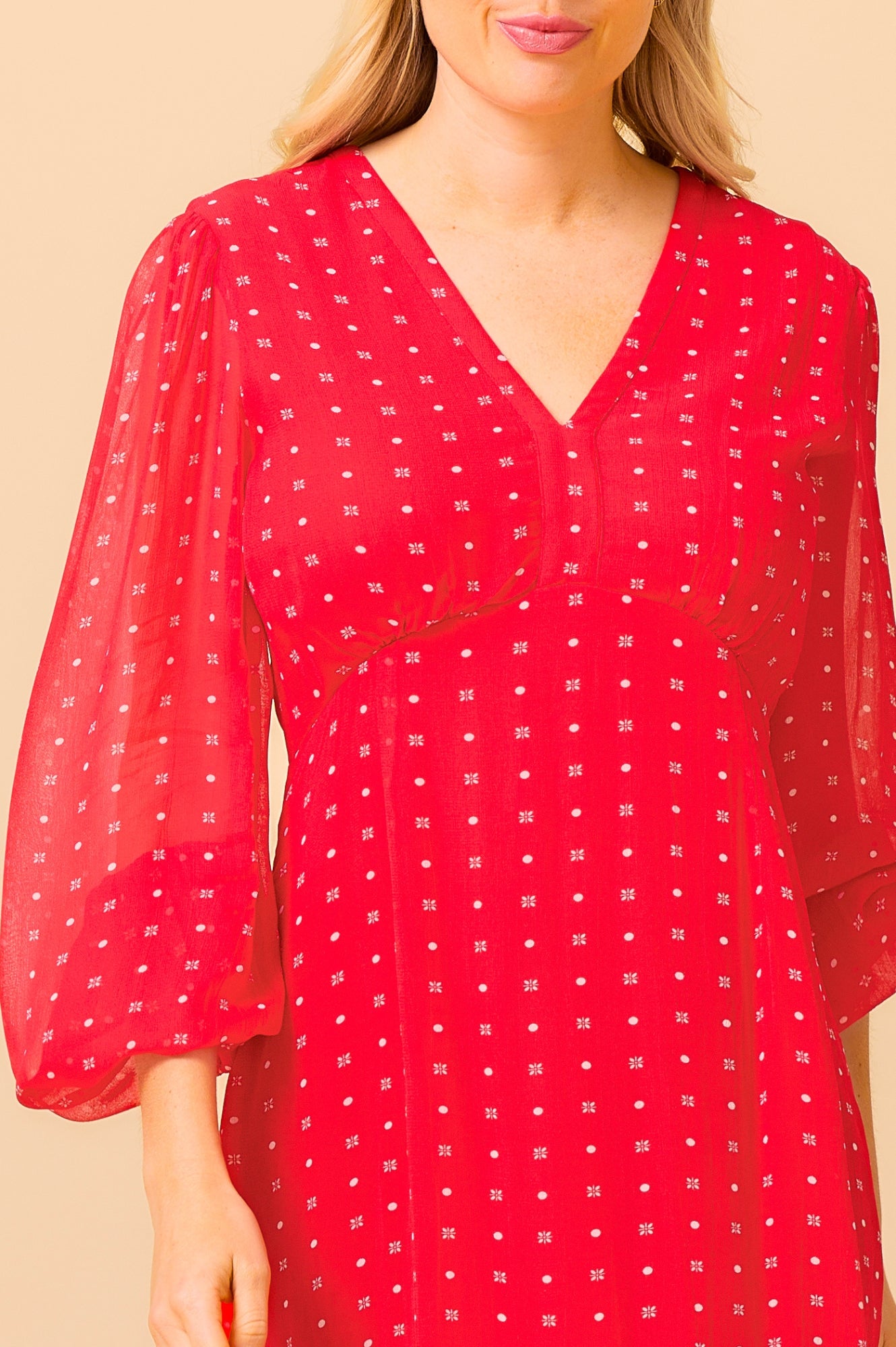 Evelyn Polka Dot Dress - Red and White Floral Summer Dress for Women | Perfect for Casual Outings, Parties, and Beach Vacations